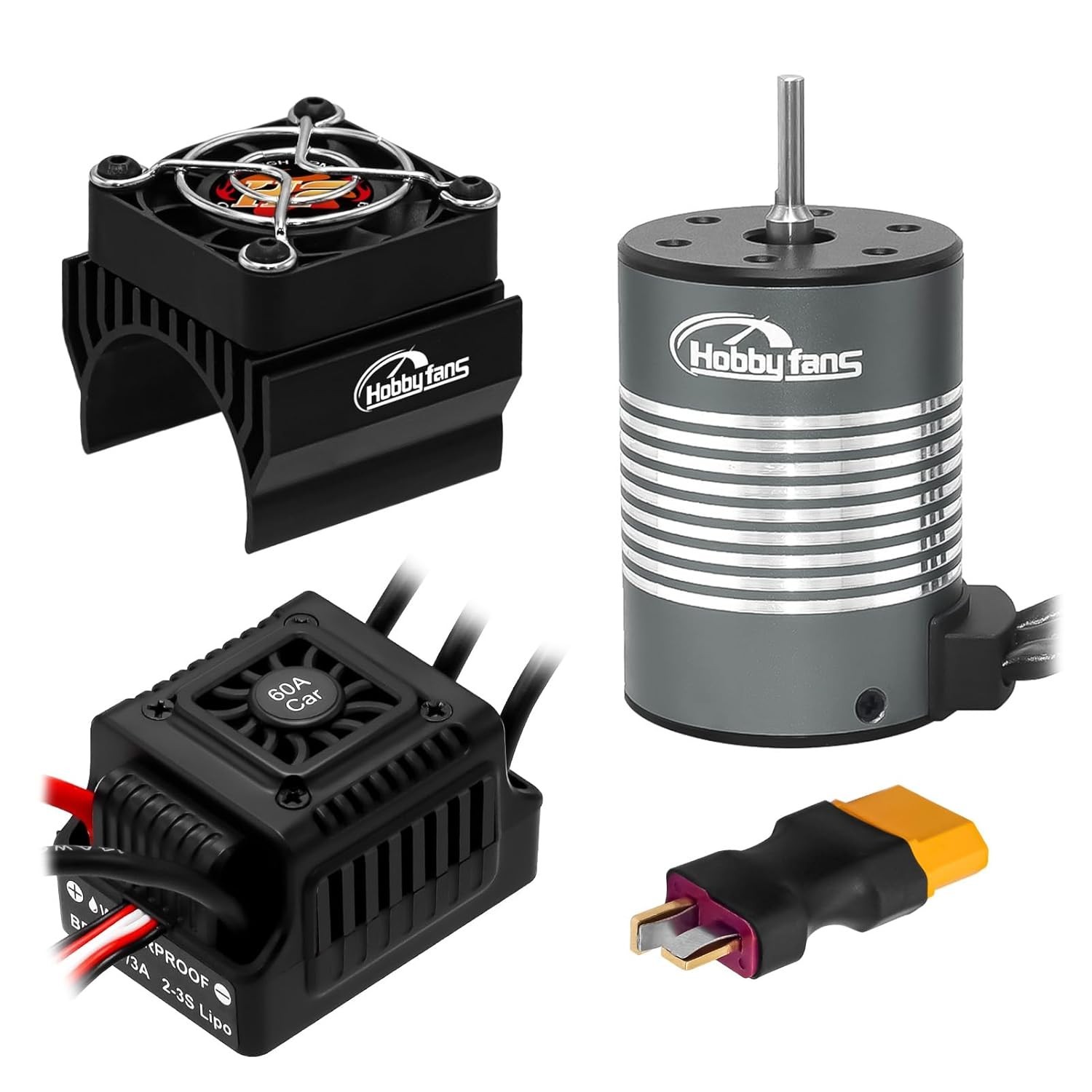 Hobby Fans Waterproof S3650 4300KV Brushless Motor 3.175mm Shaft with 60A Sense