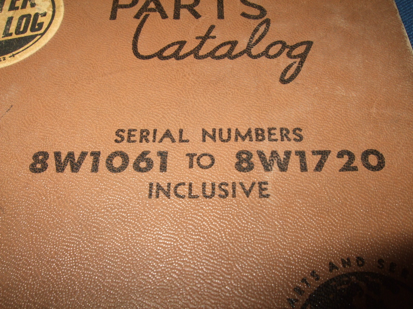 CAT CATERPILLAR DW21 TRACTOR SCRAPER PARTS BOOK MANUAL S/N 8W1061-1720