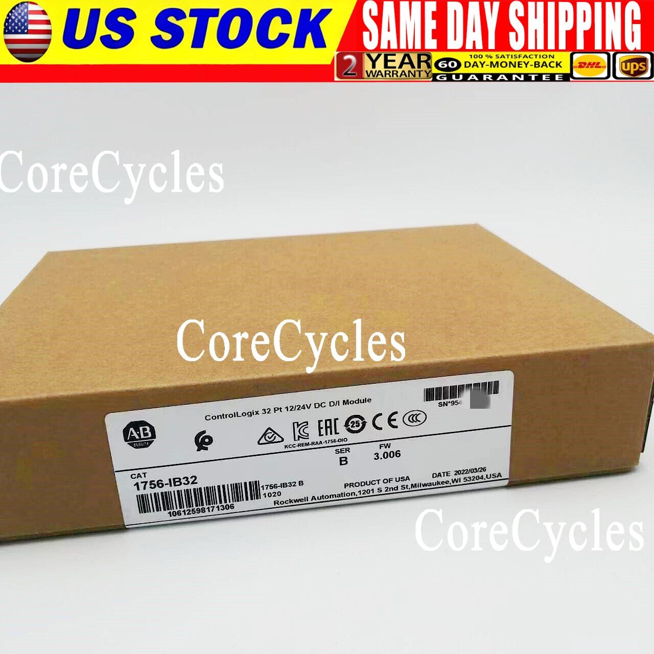 NEW- Allen Bradley 1756-IB32 AB SER B CONTROLOGIX 32 PT DC INPUT MODULE US USA