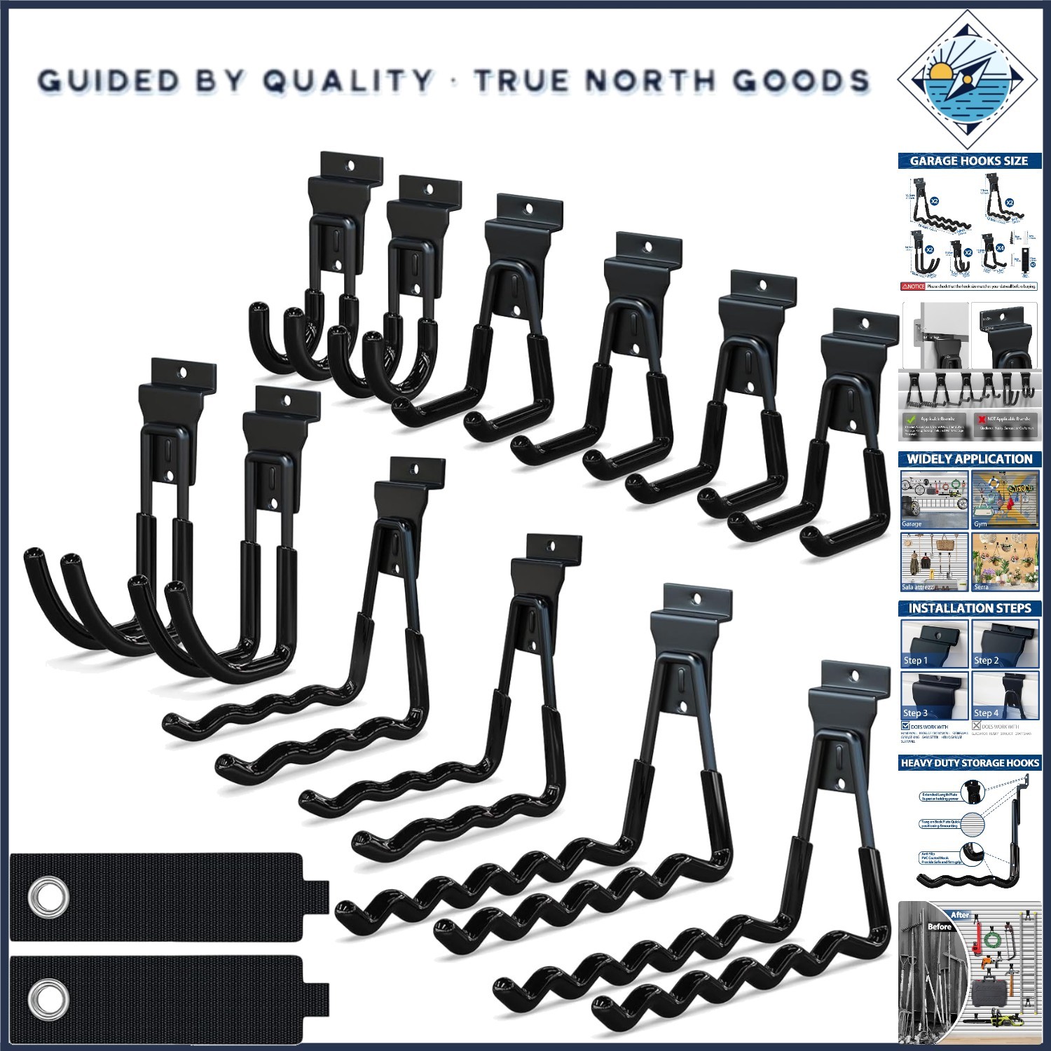 14PC Heavy Duty Slatwall Hooks – Multi-Size Hangers & Extension Cord Organizer
