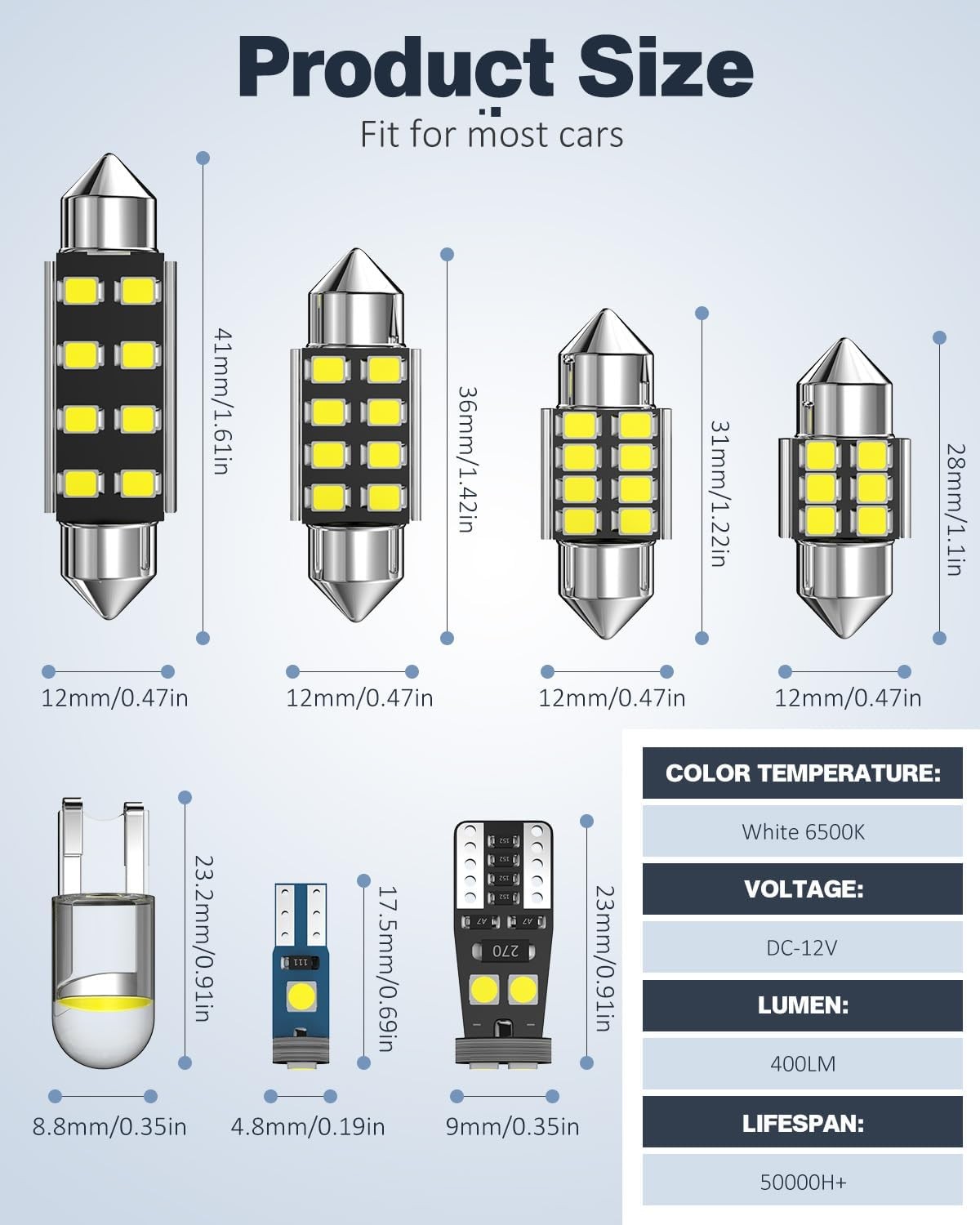 LED Interior Lights Kit 42 PCS Upgraded Xenon White Light set New