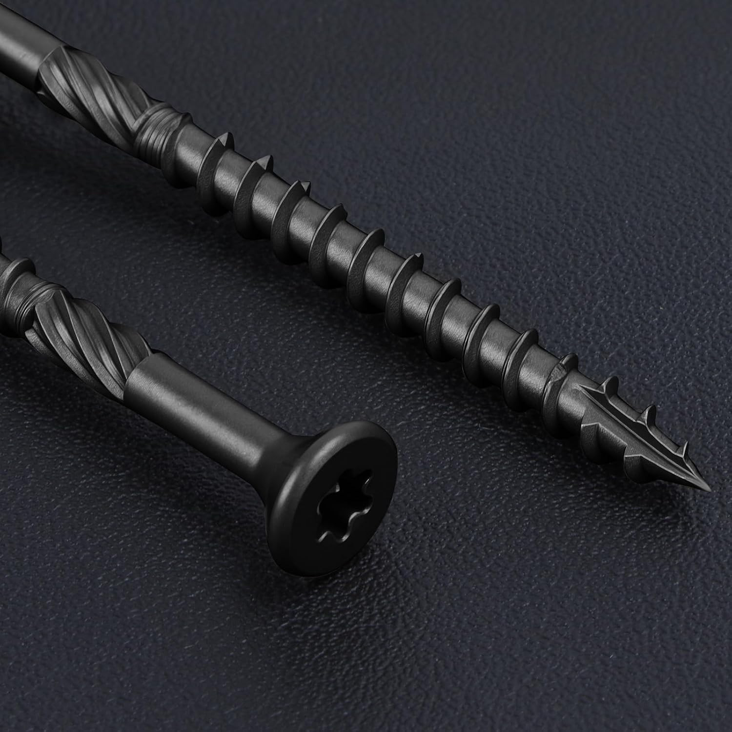 #8 X 1-5/8″ Heavy-Duty Deck Screws – Black Long Outdoor Wood Screws, Torx Drive