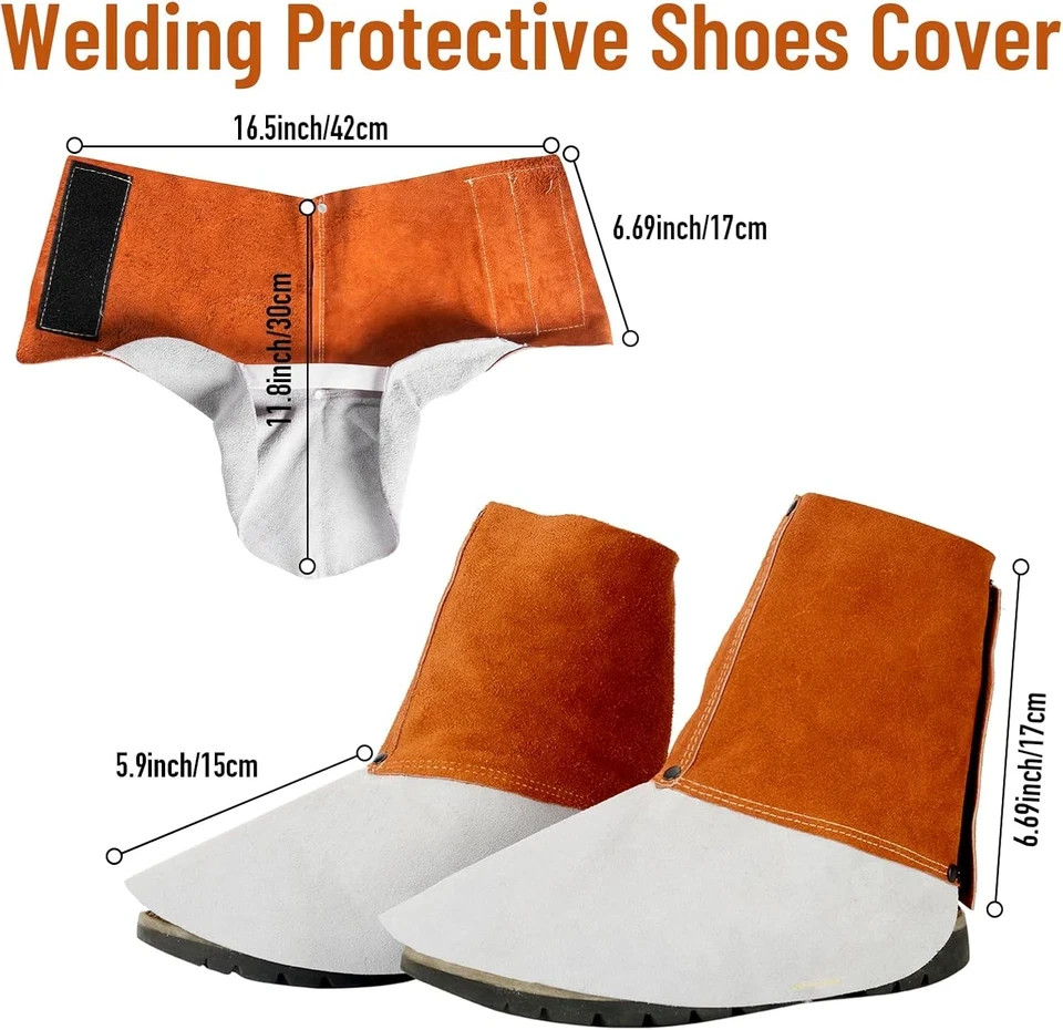 Leather Welding Spats – Heat and Abrasion Resistant Welding Boot Covers – Shoes