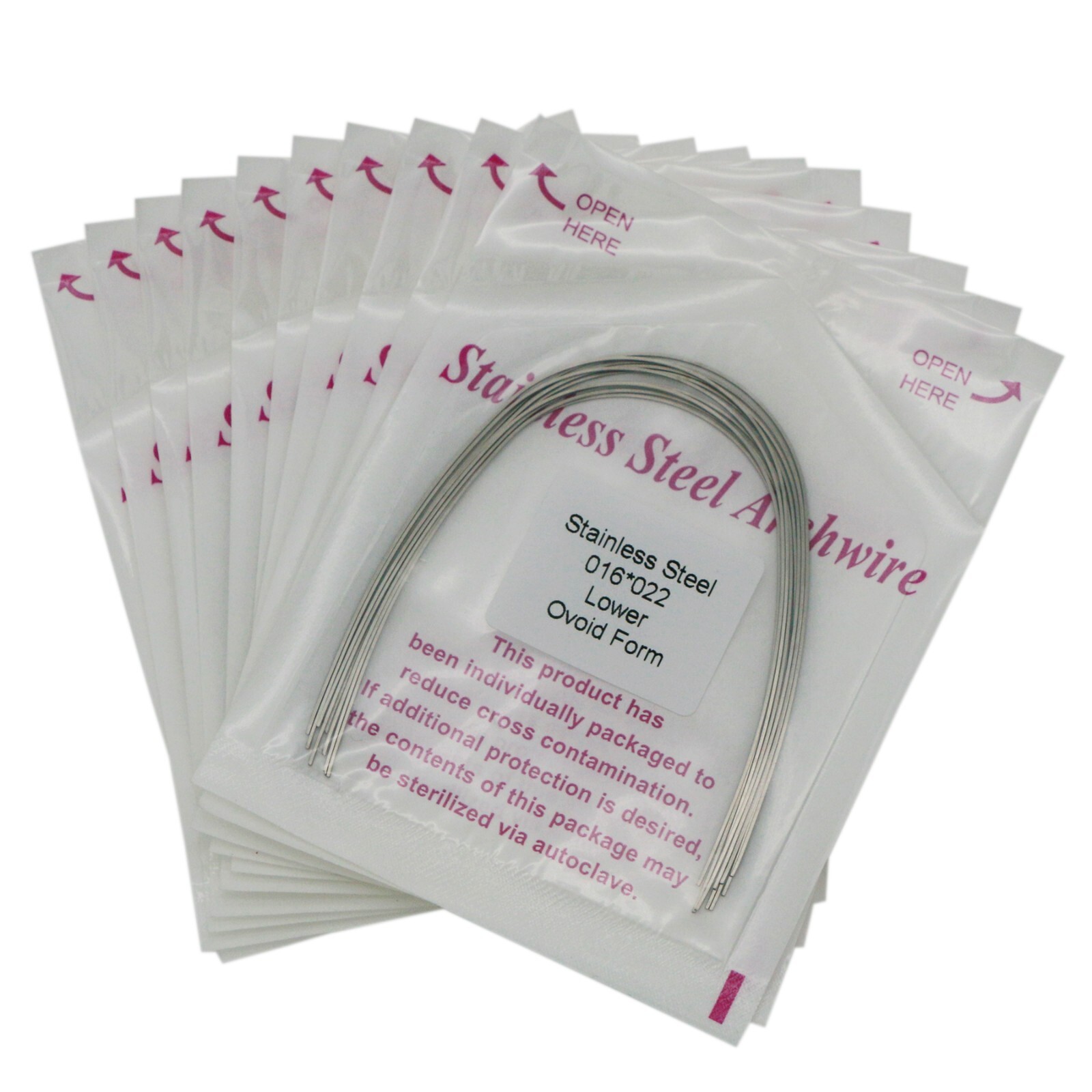 100Pcs Dental Ortho Arch Wire Round/Rectangular Stainless Steel Ovoid/Natural