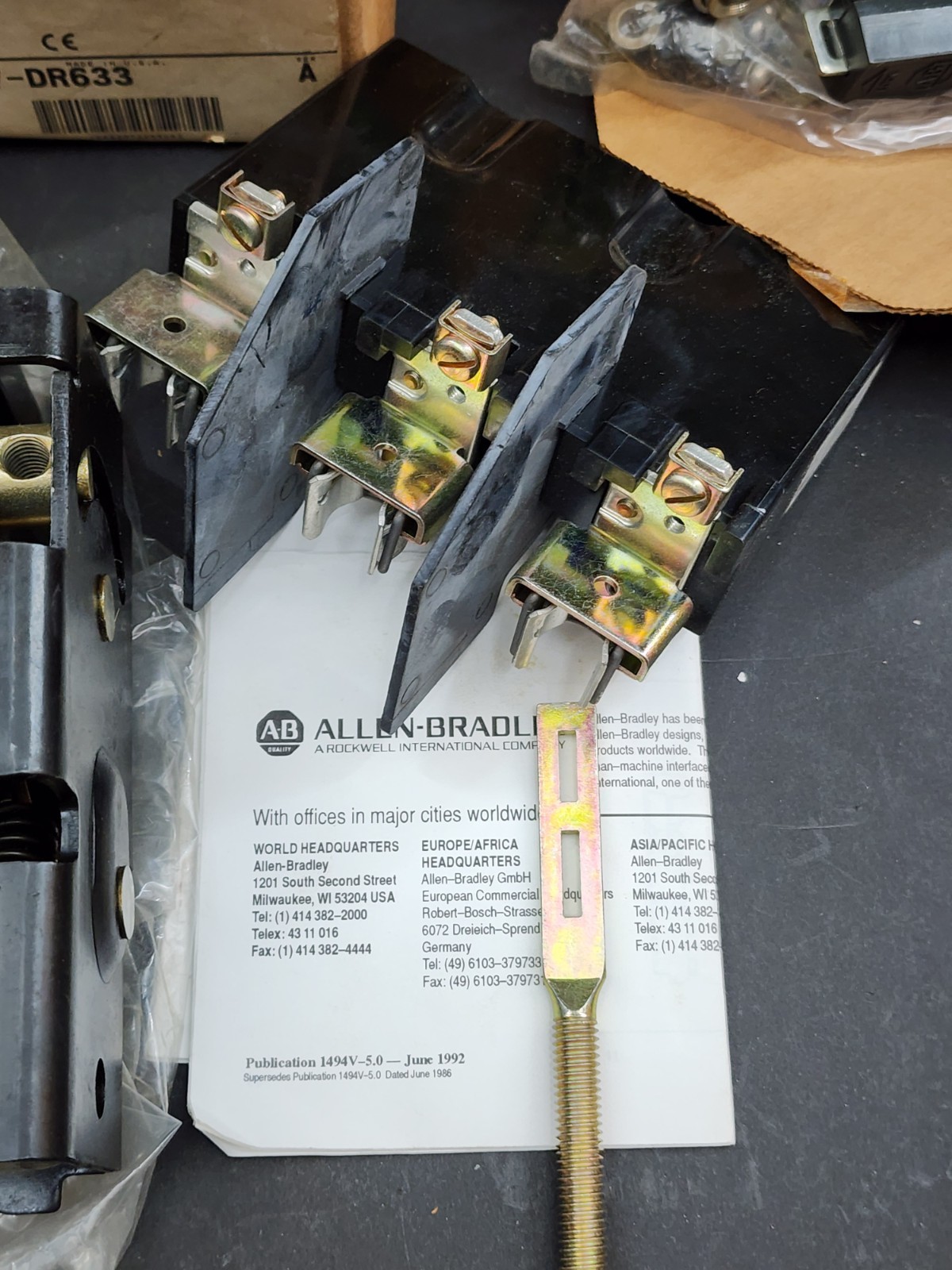Allen Bradley 1494V-DR633 Fusible Disconnect Switch Kit 30 Amp 600V Open Box