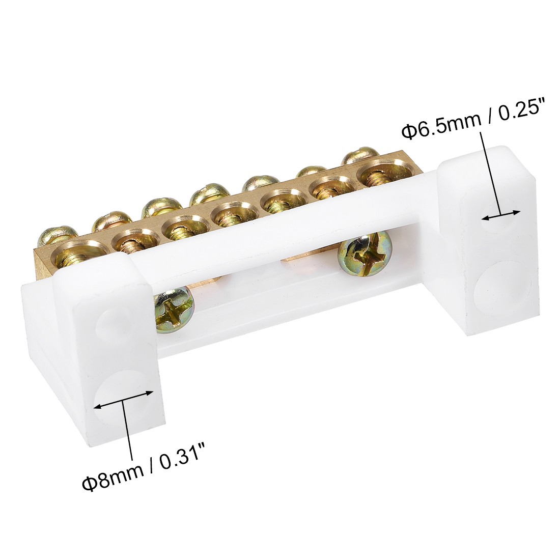 3Pack 100A Copper Screw Terminal Block Connector Bar Ground Wire 7 Positions