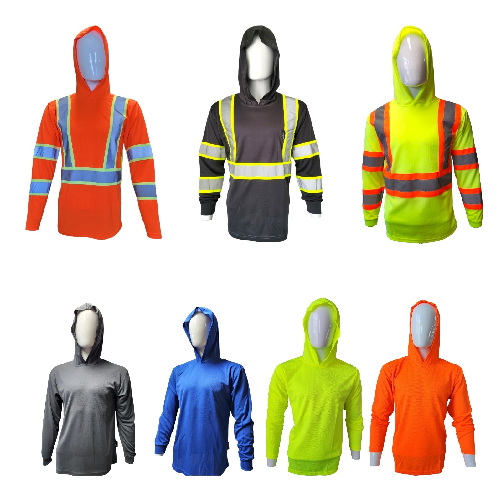 Hi Visibility Long Sleeve Hooded T-Shirt H
