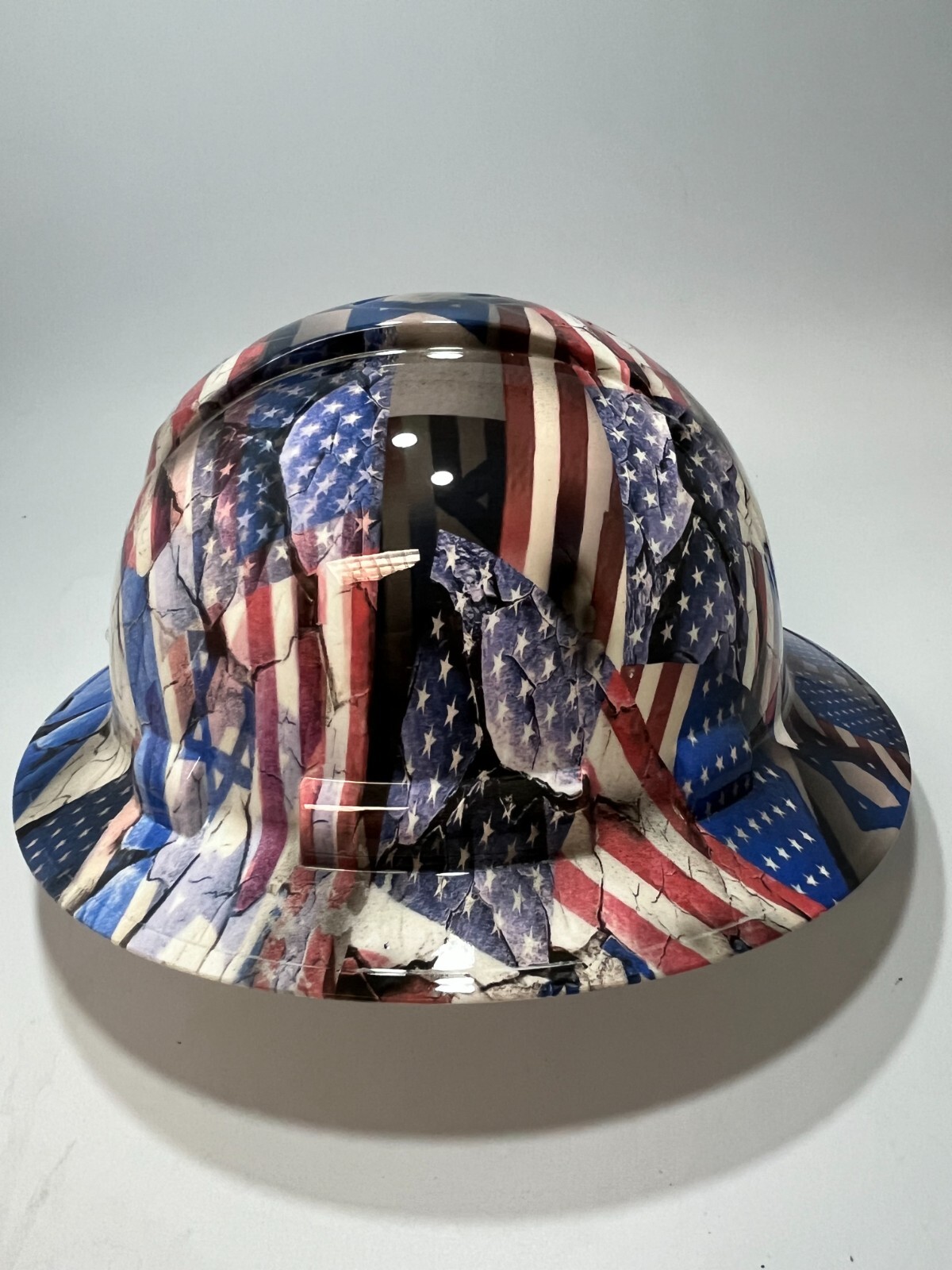 New Full Brim Vented Hard Hat Custom Hydro Dipped ISRAEL US FLAG.