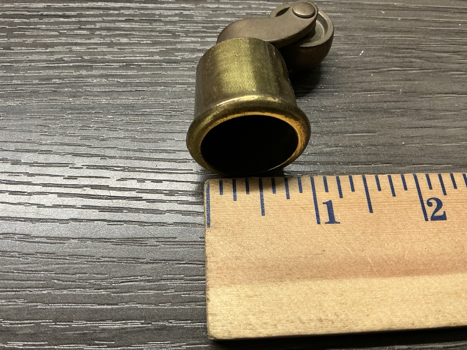 4 Brass Wheels Furniture Swivel Casters Fits 3/4” Diameter Tapered Leg NOS