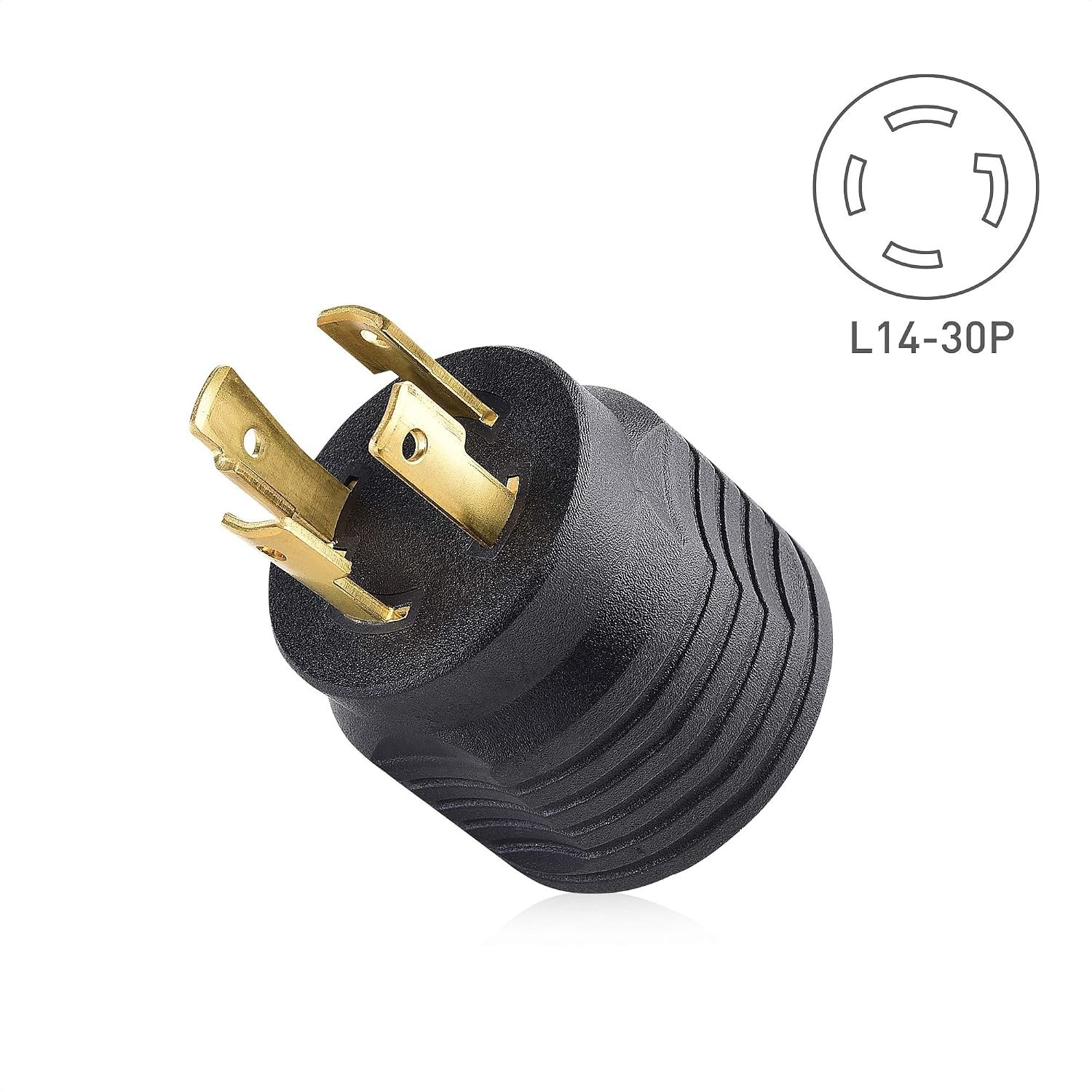 Cable Matters 2 Pack 4 Prong Twist Lock to 30 Amp RV Adapter NEMA L14-30P TT-30R
