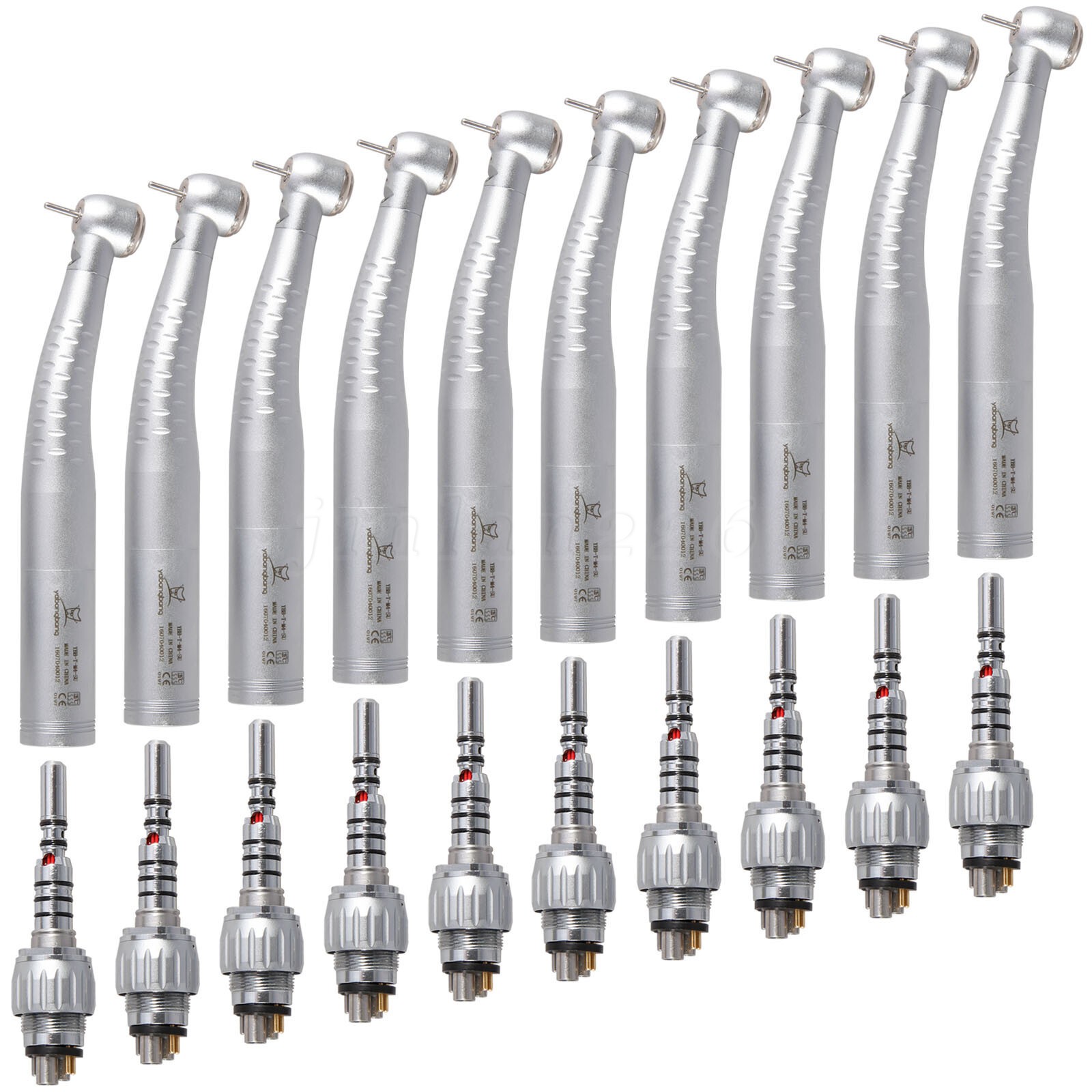 1-10 Yabangbang Dental Fiber Optic High Speed Handpiece 6Hole LED Coupler HOT