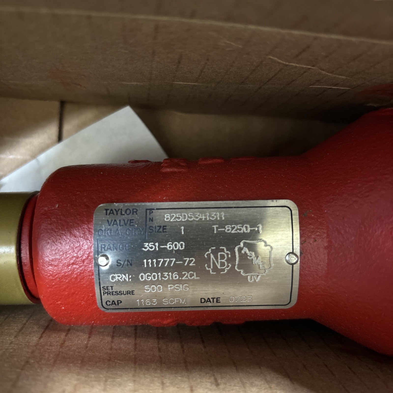 Taylot Valve Technology 825D5341311, 1″ Safety Relief Valve, Model 8250