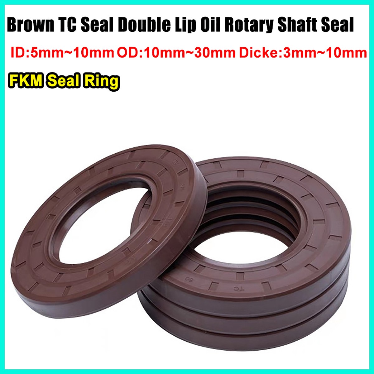 FKM Rotary Shaft Oil Seal /Lip Seal Ring Fluorine 5mm to 10mm Shaf Thick 3~10mm