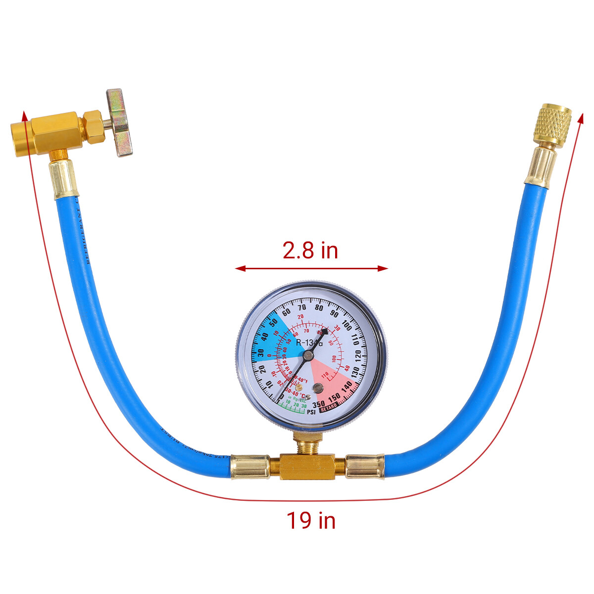 BPV31 Bullet Piercing Tap Valve Kits w/ Pressure Gauge Fit For Home Refrigerator