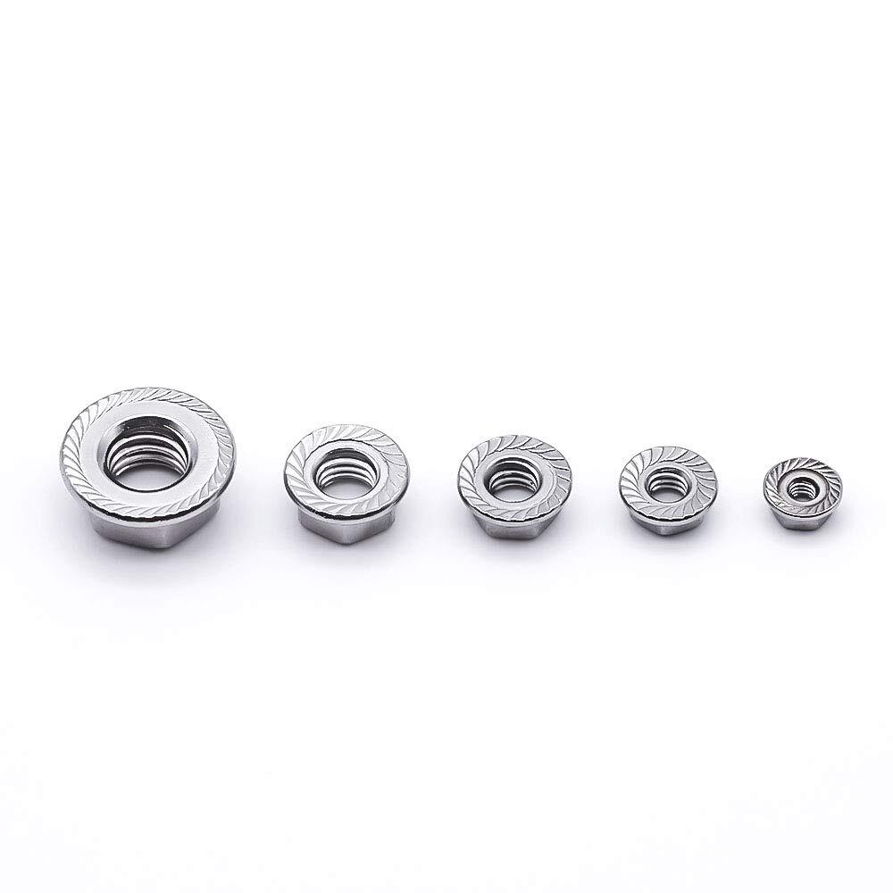 FLANGE NUTS SERRATED 1/4-20, 5/16-18, 3/8-16, ZCN3, Coarse ZINC PLATED STEEL HEX