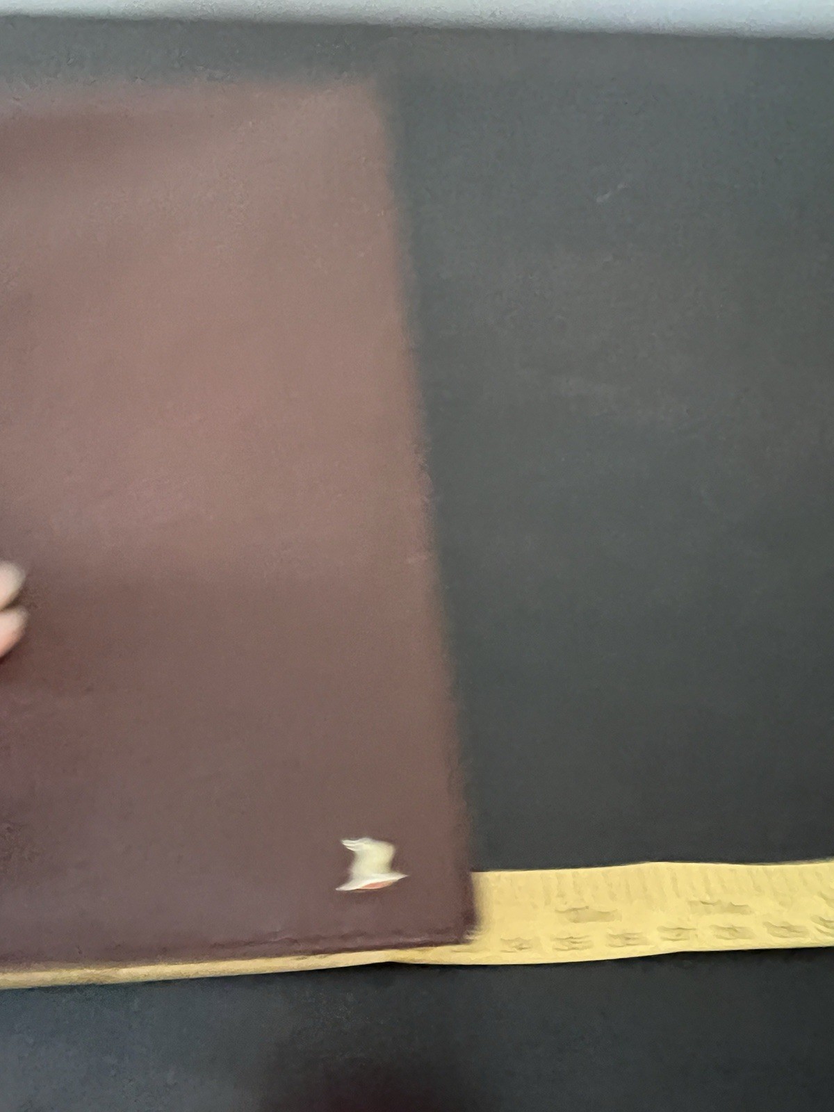 Vintage Brown Pebbled Leather Portfolio Letter Size Legal Pad Holder Gold Bird