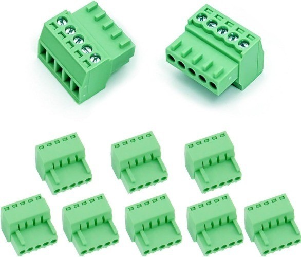 10 PCS 5 Pin 2.54mm Pitch Screw Terminal Block Connector 26 18 AWG Pluggable
