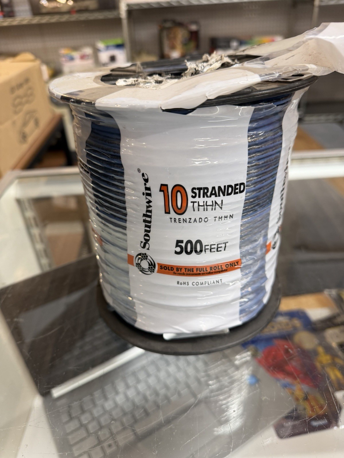 Southwire #10 AWG Gauge 600V THHN Stranded Copper Wire UL Listed – BLUE 500 FT
