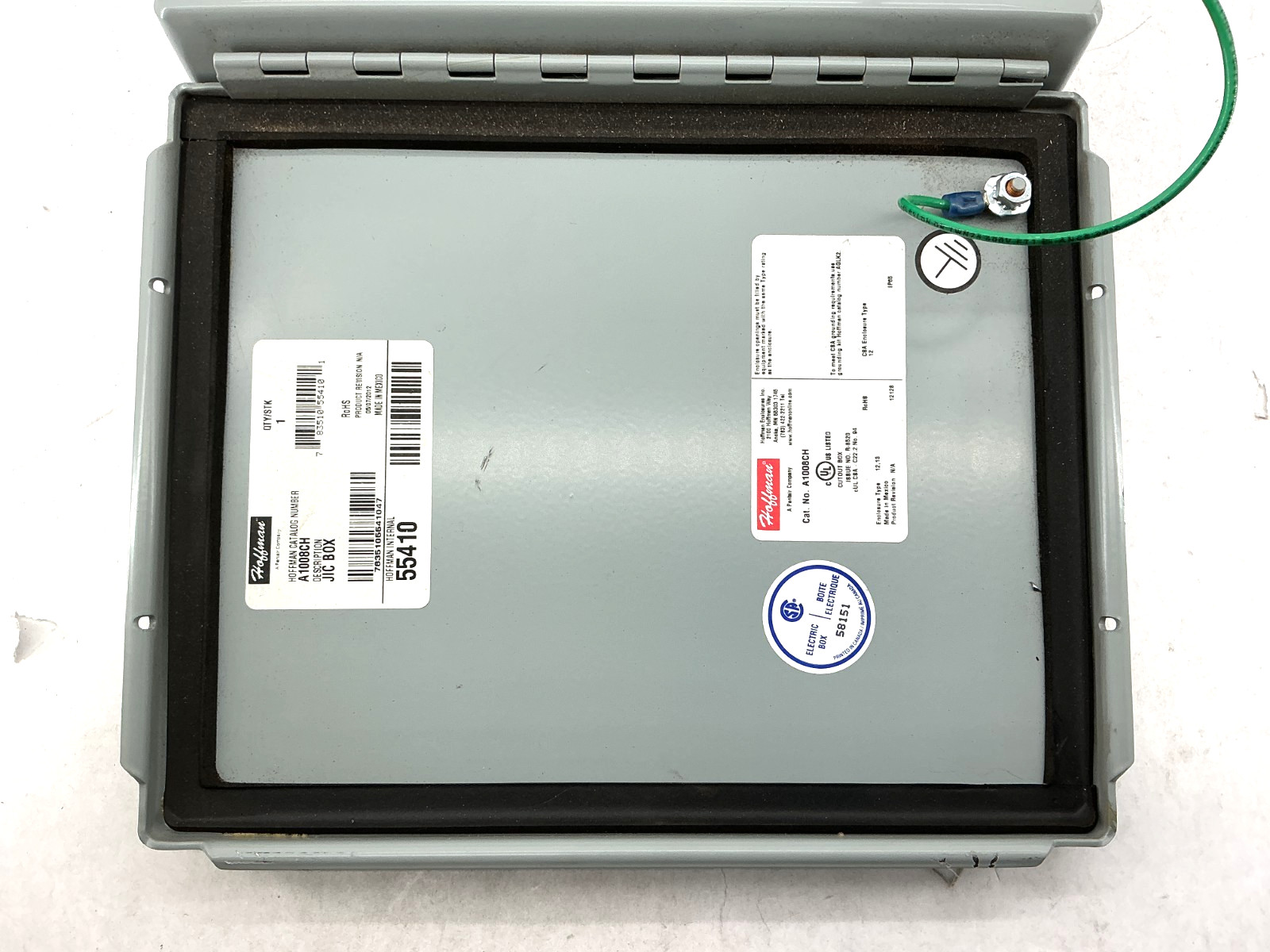 Hoffman A1008CH Junction Box Enclosure Panel Mount 10″X8″X4″ Gray 55410