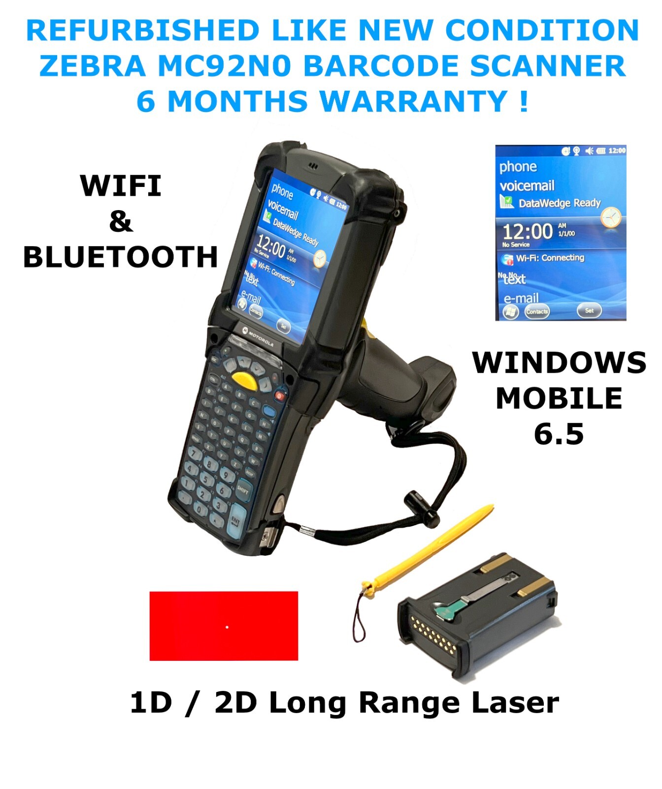 🔥 MC92N0-G90SXERA5WR 1D/2D LONG RANGE Windows Mobile 6.5 & 6 MONTHS WARRANTY!