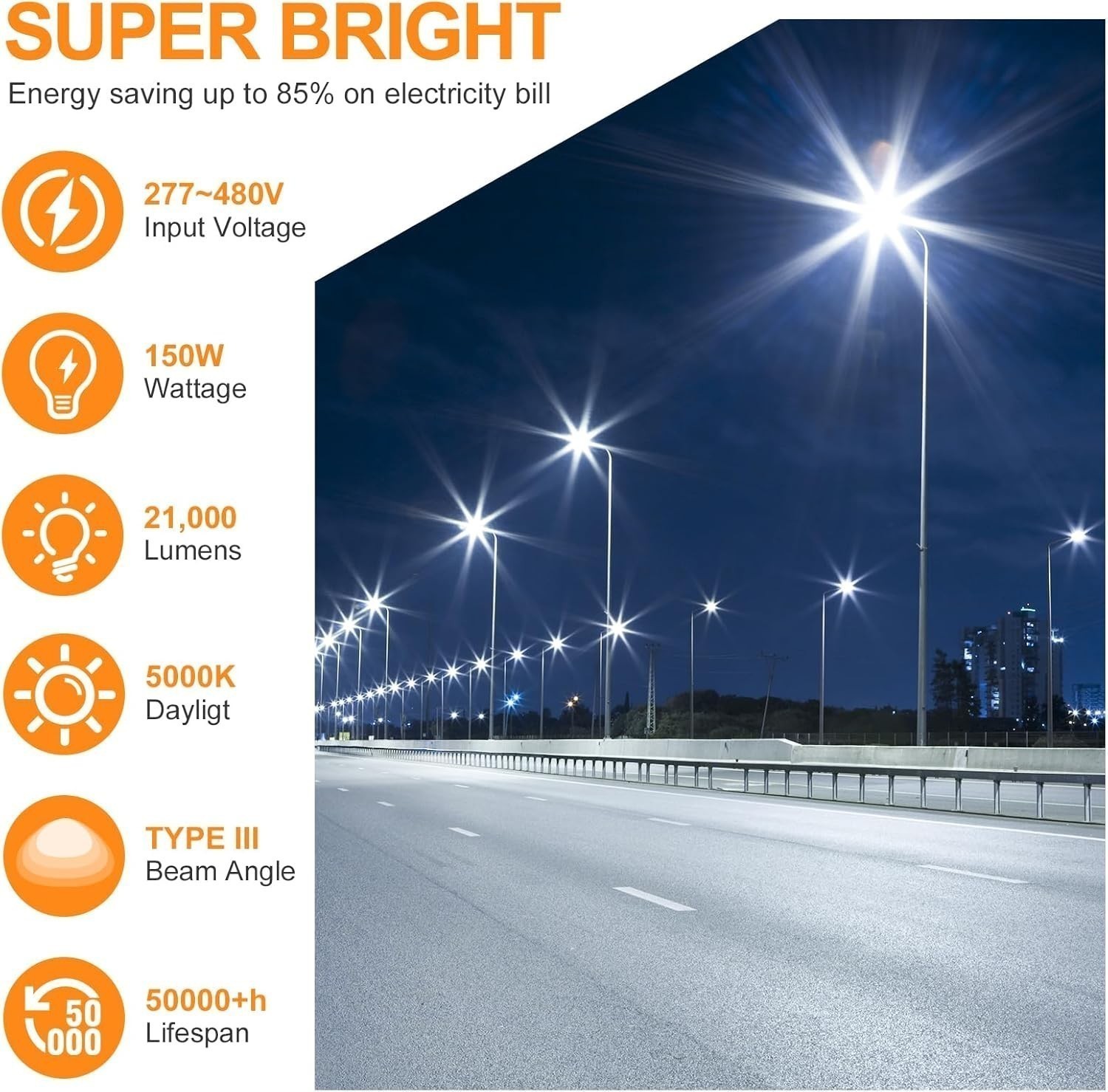 277-480V LED Parking Lot Light Shoebox Flood Stadium Lights Slip Fit Mount 5000K