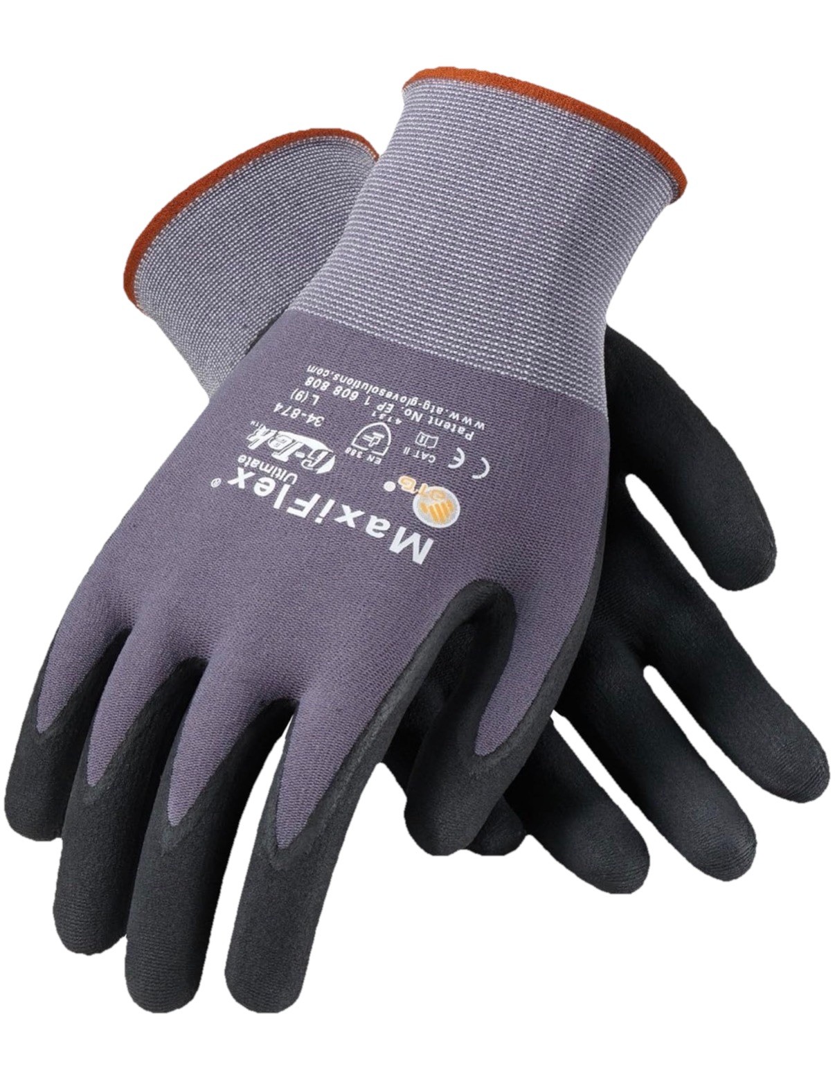 Seamless Knit Nylon Gloves with Nitrile Coat and Micro Foam Grip on Palm..Medium