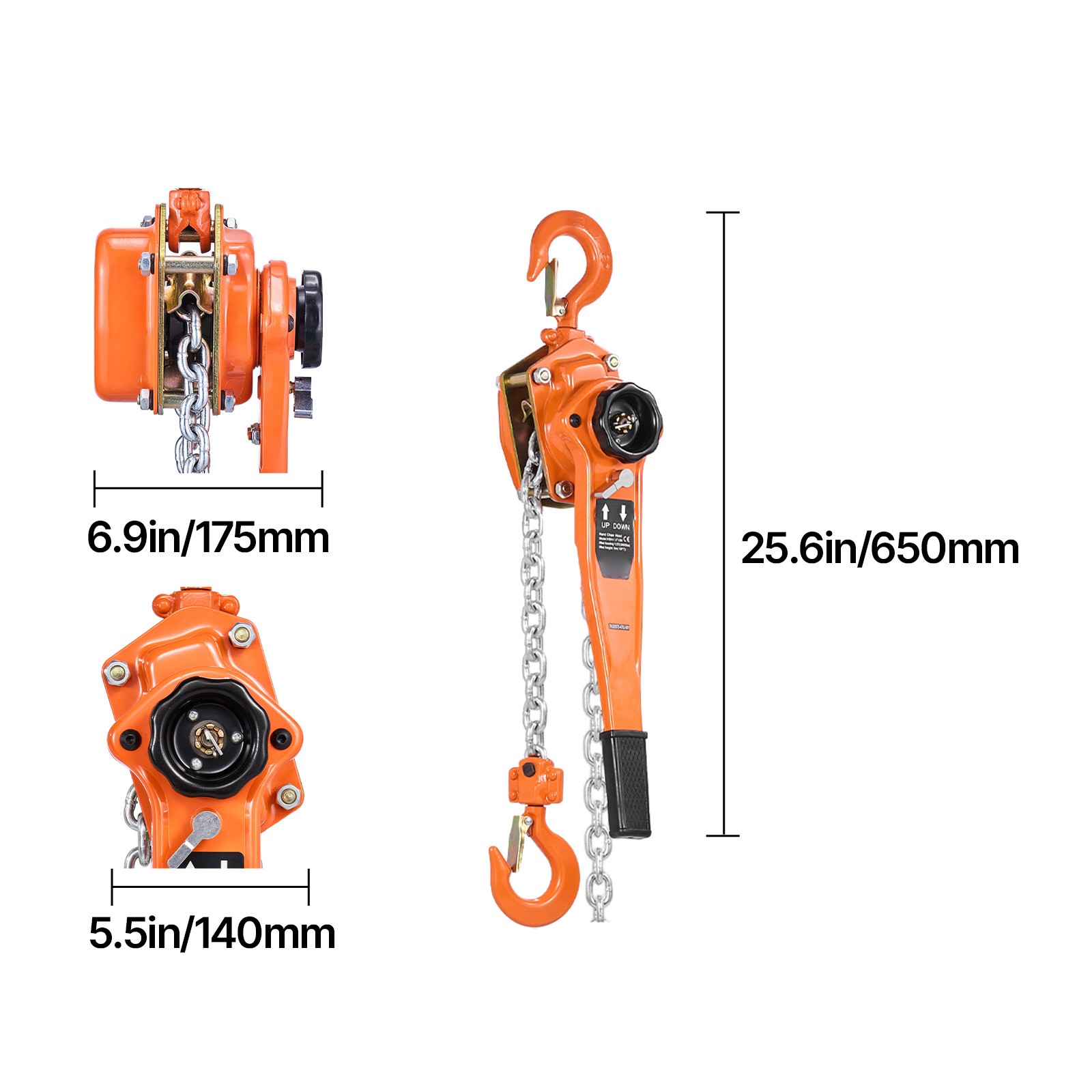 Uimoso Manual Lever Chain Hoist 1.5T 3300 lbs 10 ft Lift for Warehouse Use