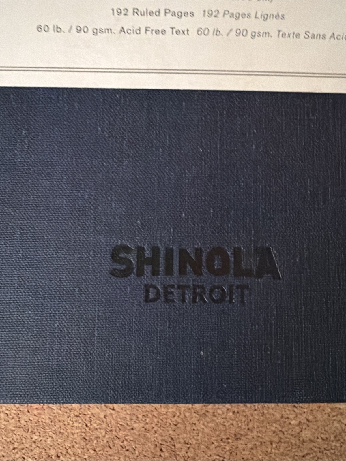 Shinola Detroit Motorcycle Club Lined Pages Journal Notebook Linen Navy Blue New