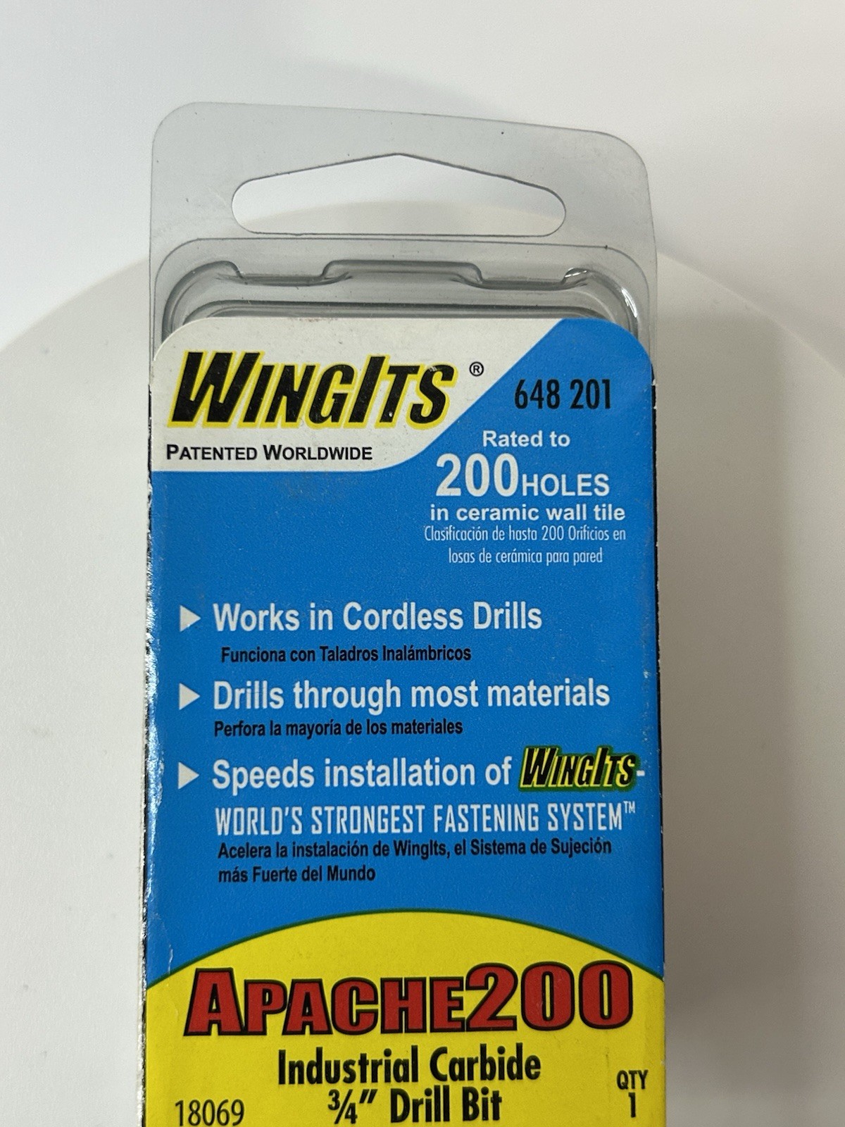 WingIts Apache 200 Industrial Carbide Drill Bit 3/4” 648 201, 18069