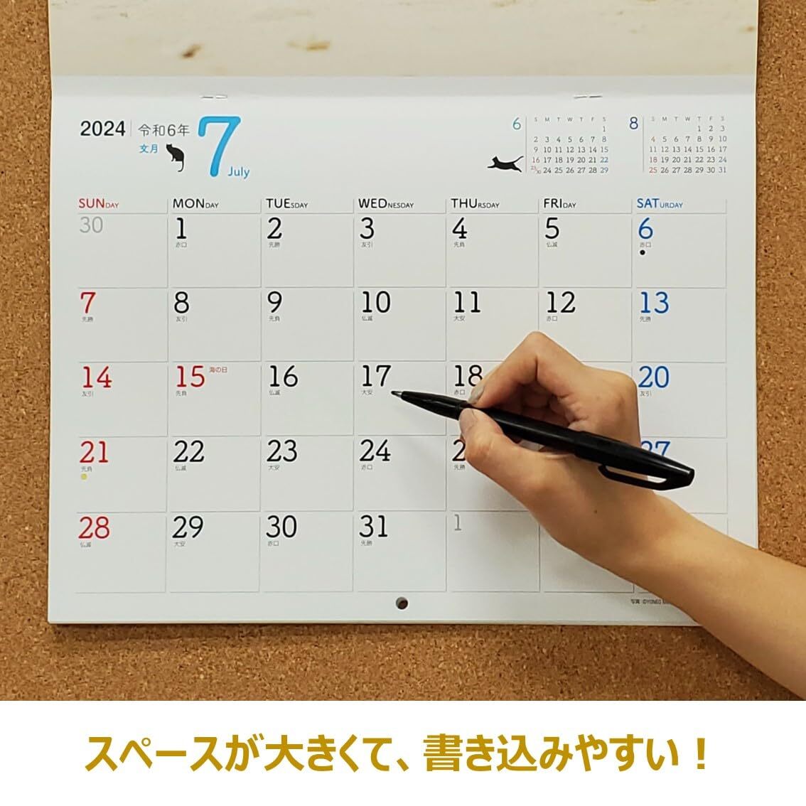 JTB Calendar Nyanko 2024 Wall Hanging Cat (Calendar 2024)