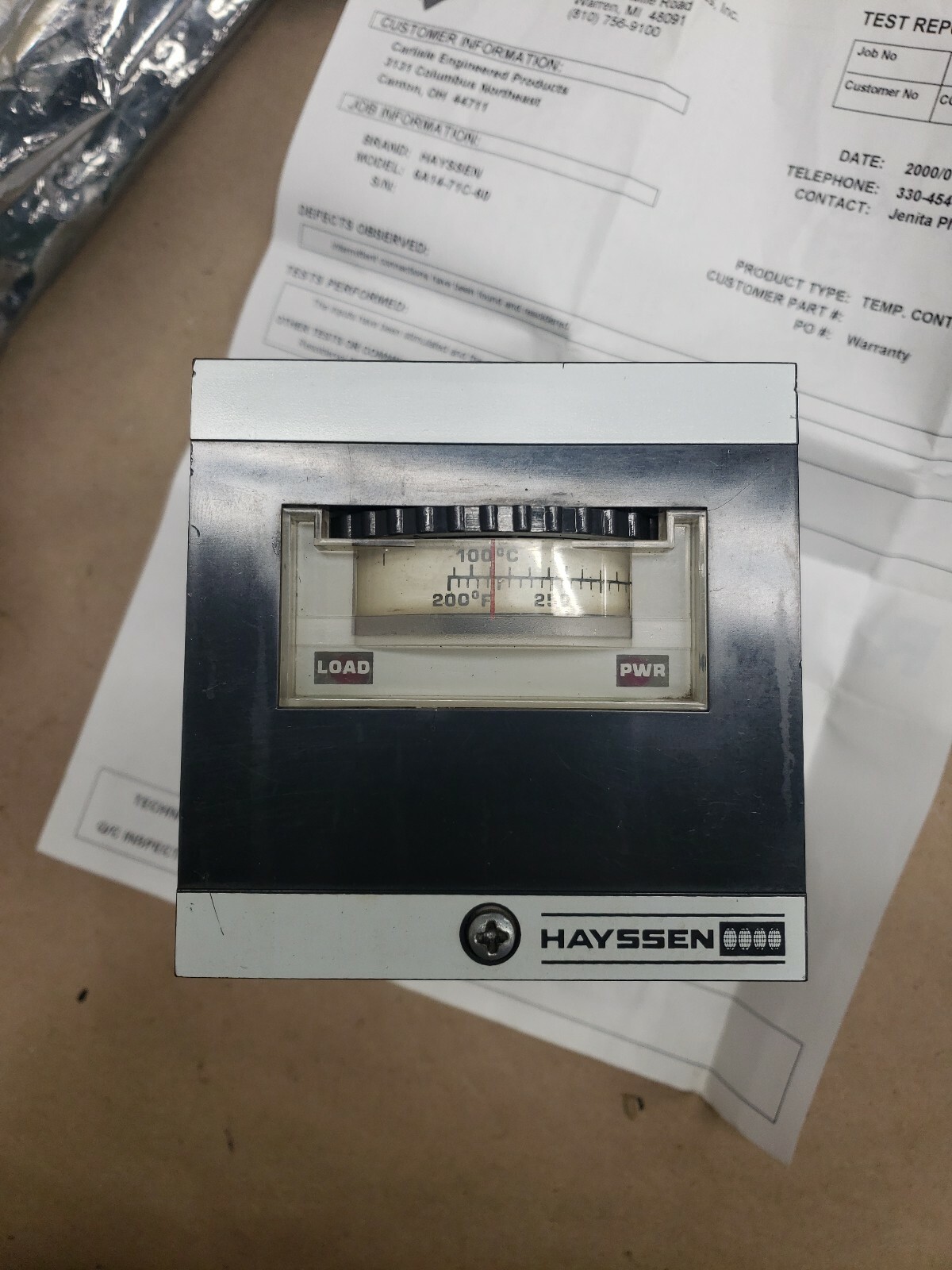 Hayssen 6A14-71C-60 Temp Controller #110Z38RM