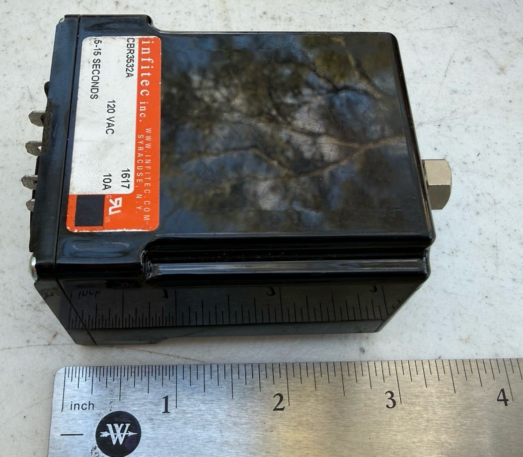 INFITEC CBR3532A Time Relay 5-15 Seconds, 120 VAC, 10A – New Old Stock