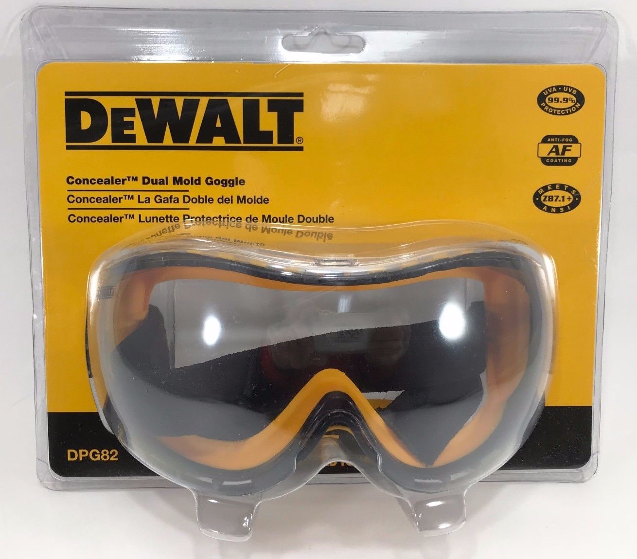 DeWalt – DPG82-11 – Concealer Clear Anti-Fog Dual Mold Safety Goggle/Glasses