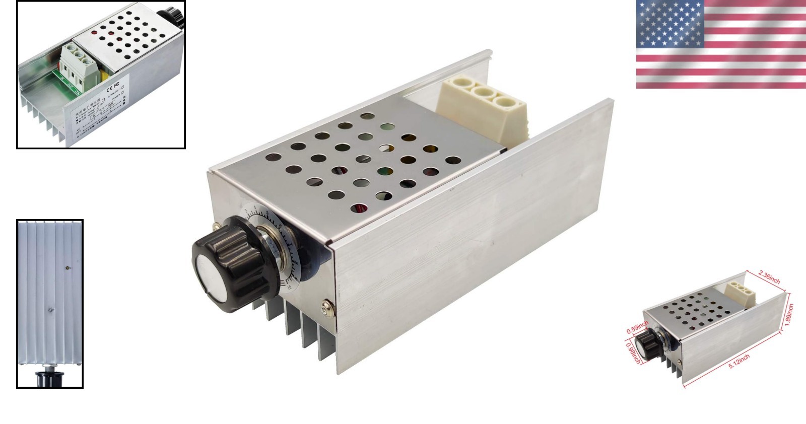 High Efficiency SCR Voltage Regulator for 110V-230V AC Systems – 10000W Capacity