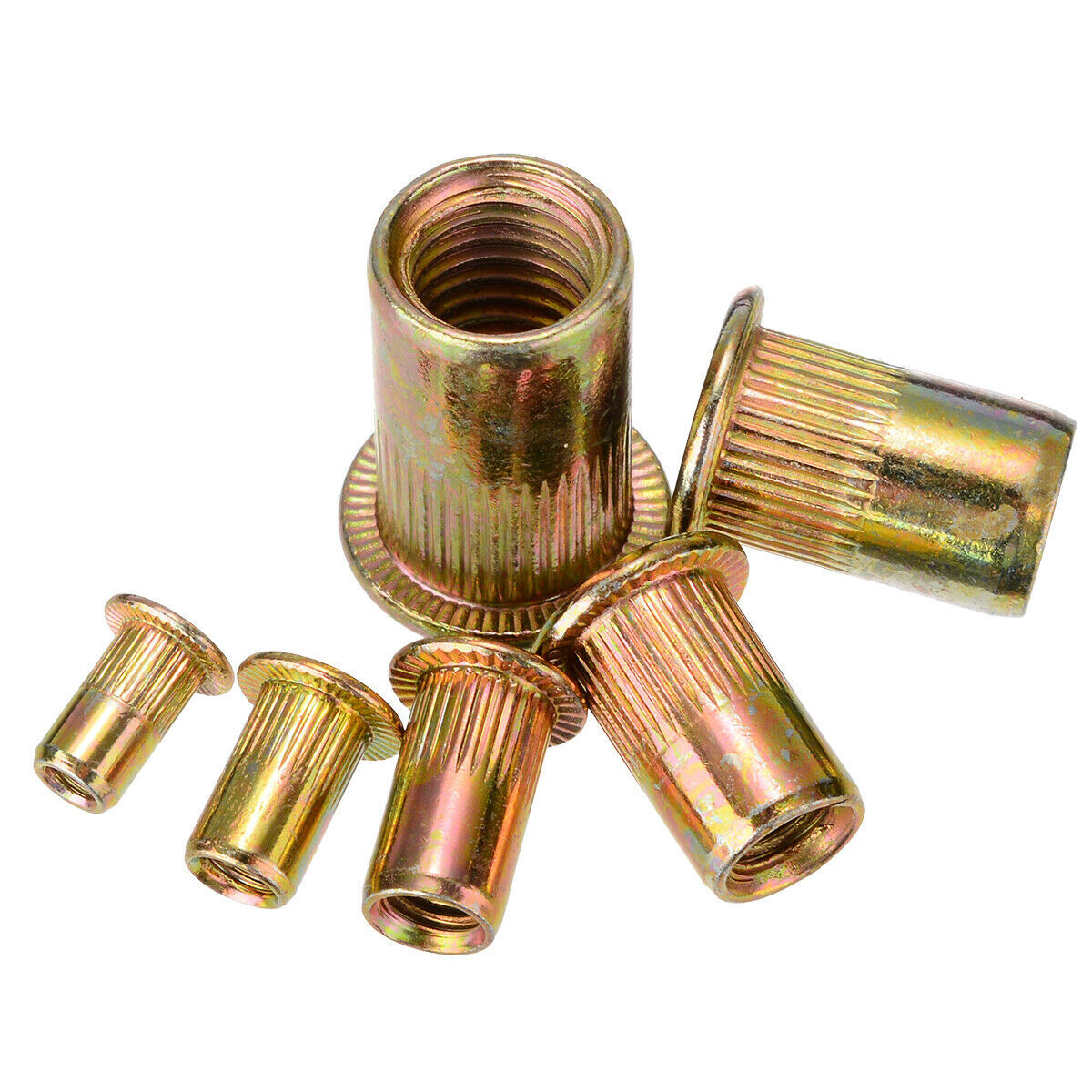 175PC Rivet Nut Kit Mixed Zinc Steel Rivnut Insert Nutsert Threaded Set M3-M12