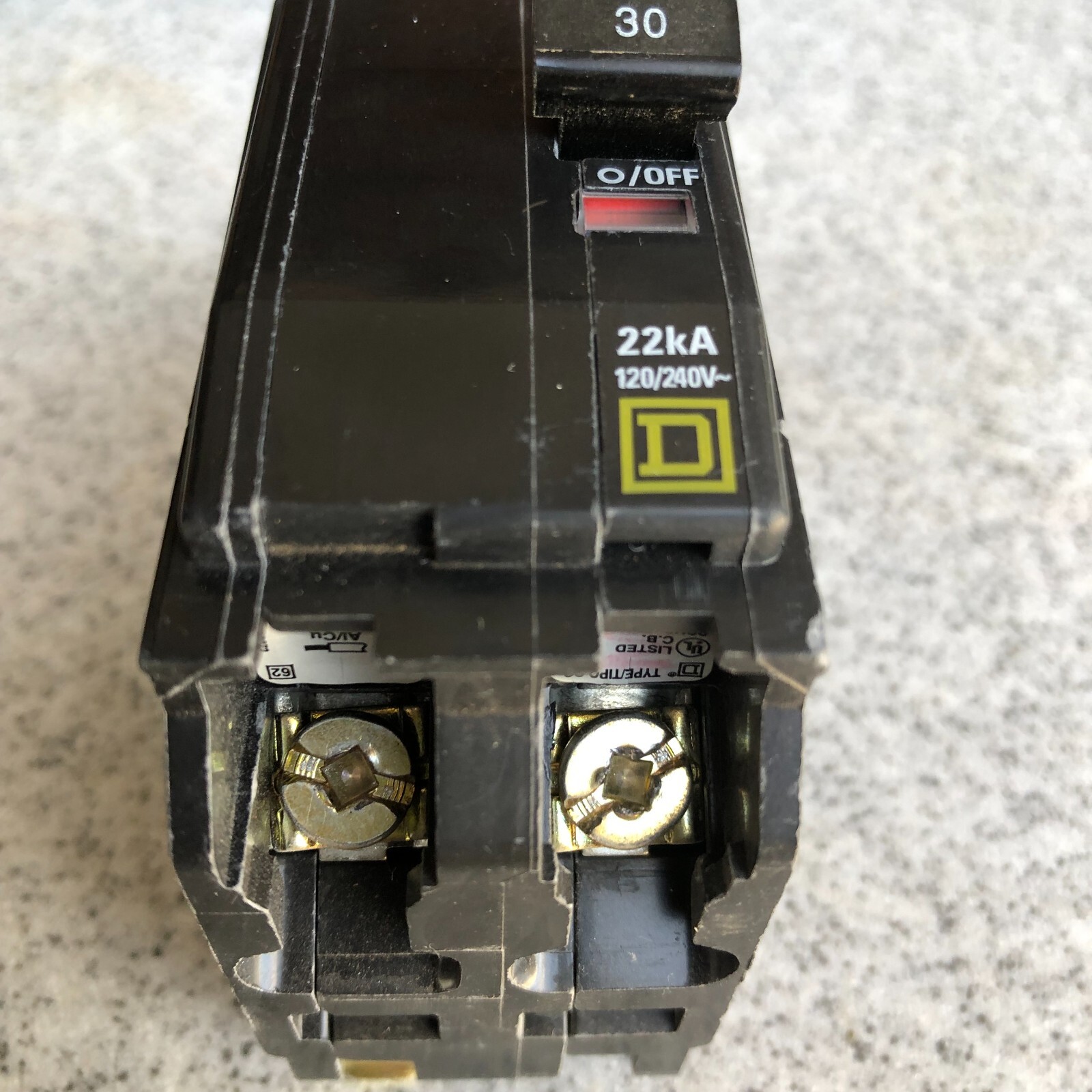 SQUARE D QO230VH 2P 30A 240V 22K plug in circuit breaker