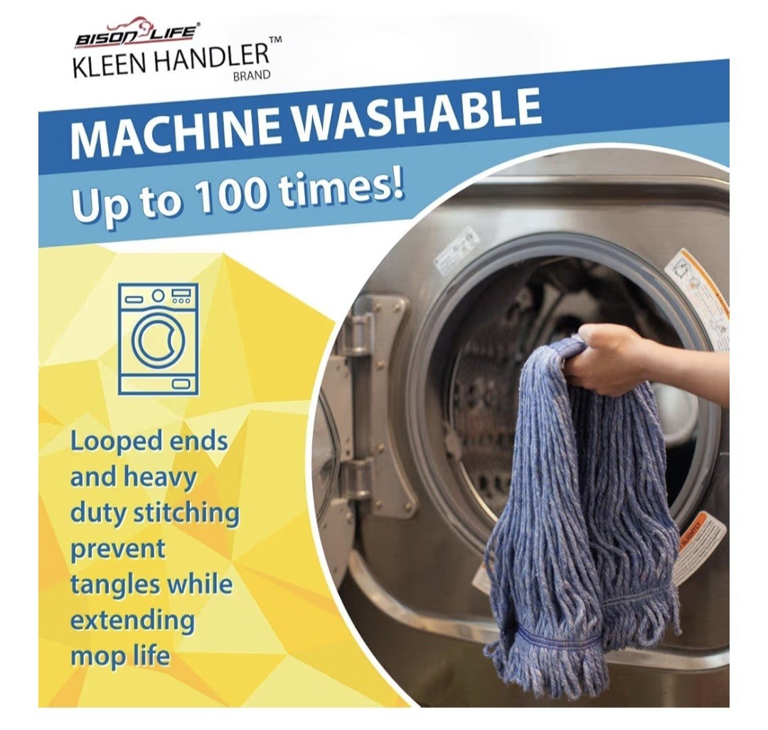 Bison Life KLEEN HANDLER Nano Microbial General Cleaning Mop – 24 Replacements