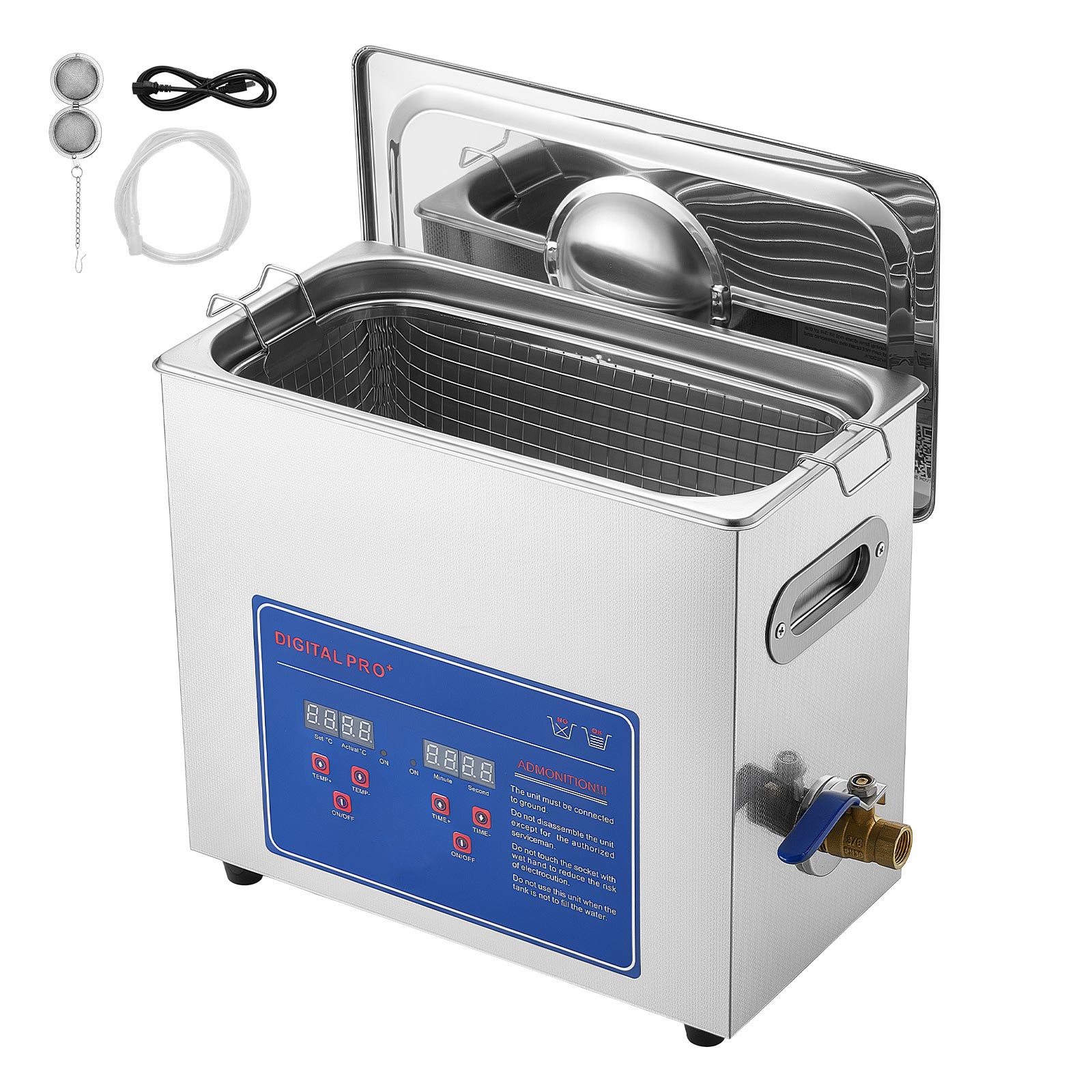 Uimoso 6L Ultrasonic Cleaner 40kHz for Cleaning Jewelry and Small Parts