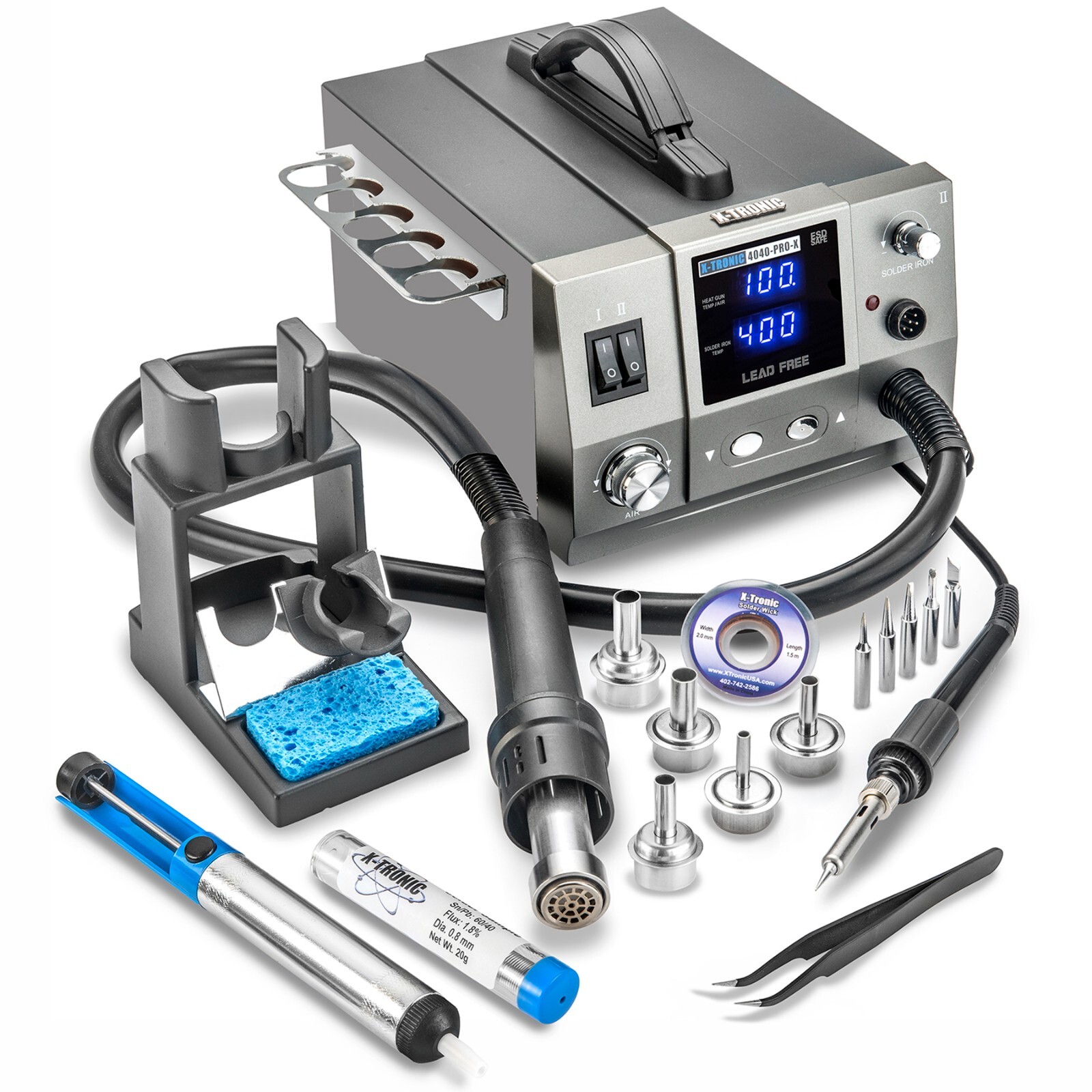 X-Tronic 4040-PRO-X “Platinum” 750 Watt Hot Air Rework Soldering Station Kit