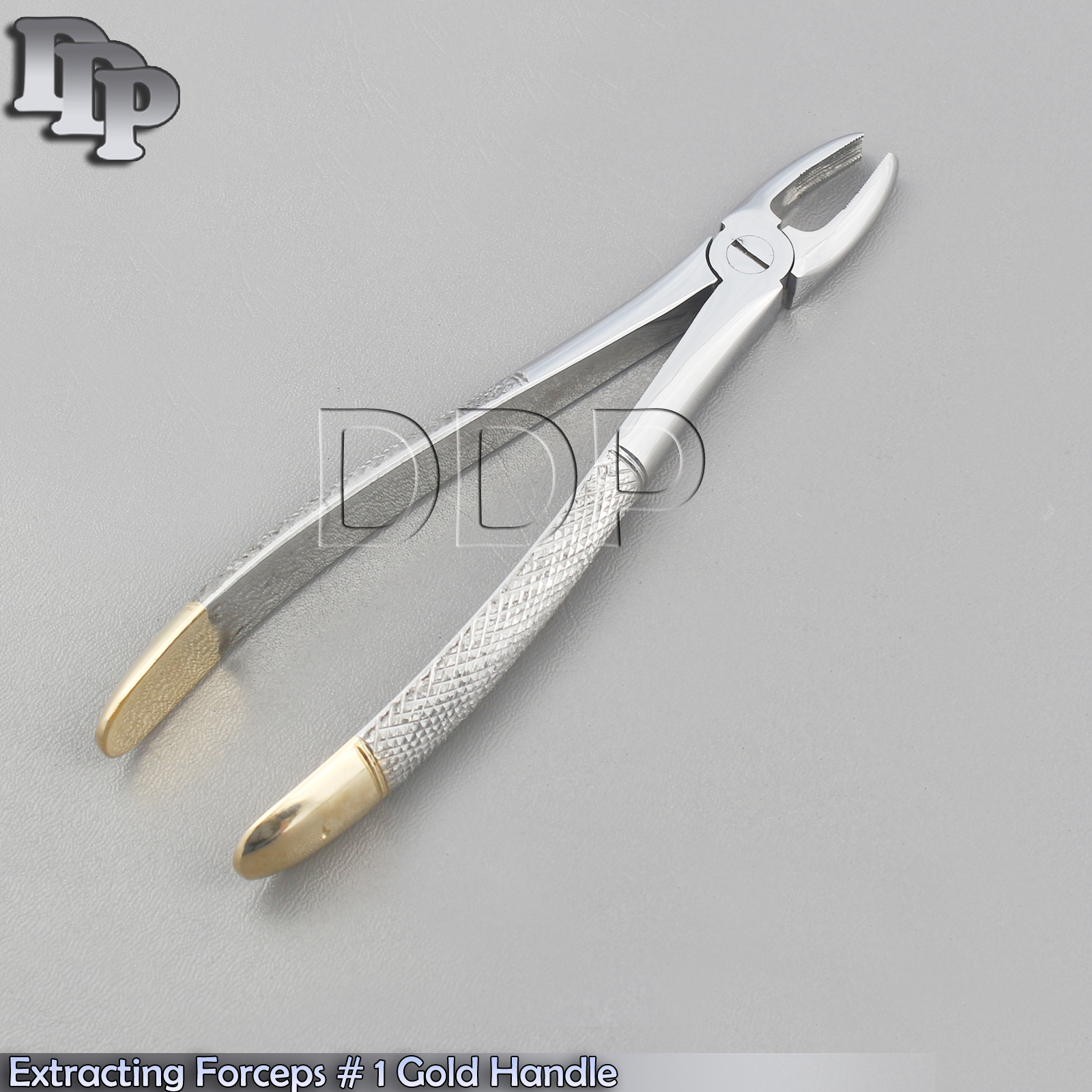 UPPER CENTRAL ANTERIORS CANINES DENTAL EXTRACTION FORCEPS #1 GOLD HANDLE