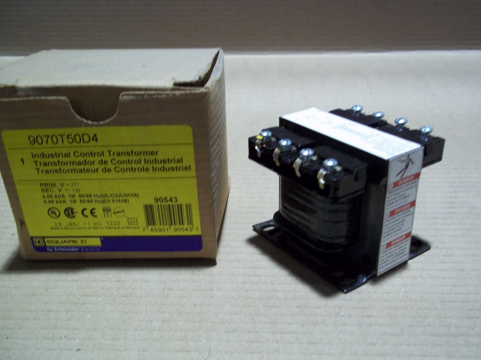 New Square D 9070T50D4 50 VA Industrial Control Transformer 277 V-120V #18