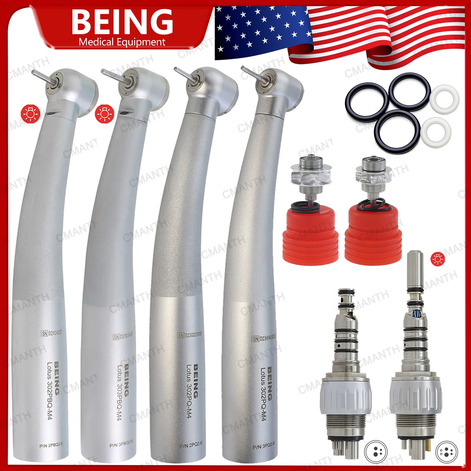 COXO Dental High Speed Handpiece Fiber Optic For KAVO MULTIflex Coupler 4/6 Hole