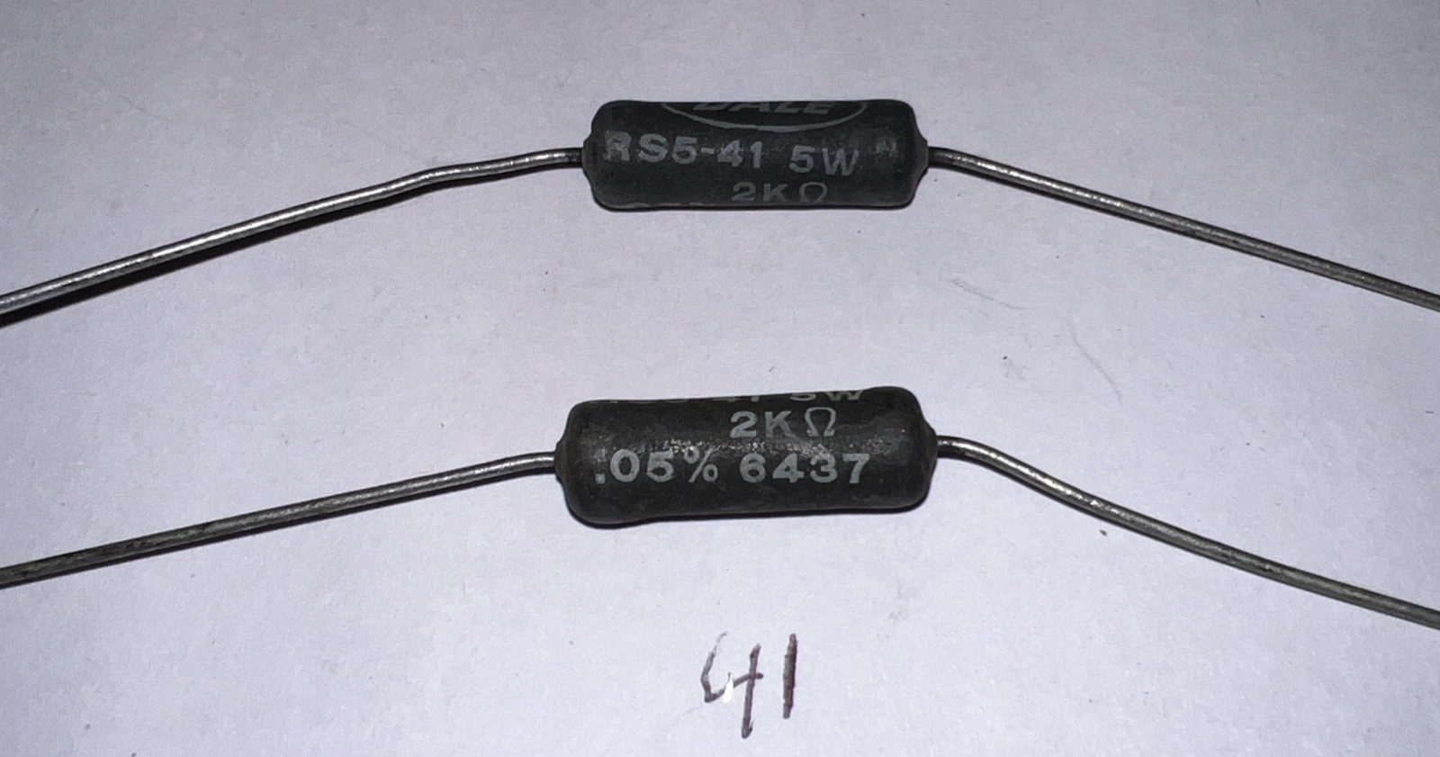 Dale 2000 Ohm High Precision Wirewound Resistor 0.05%Tolerance New Quantity of 2