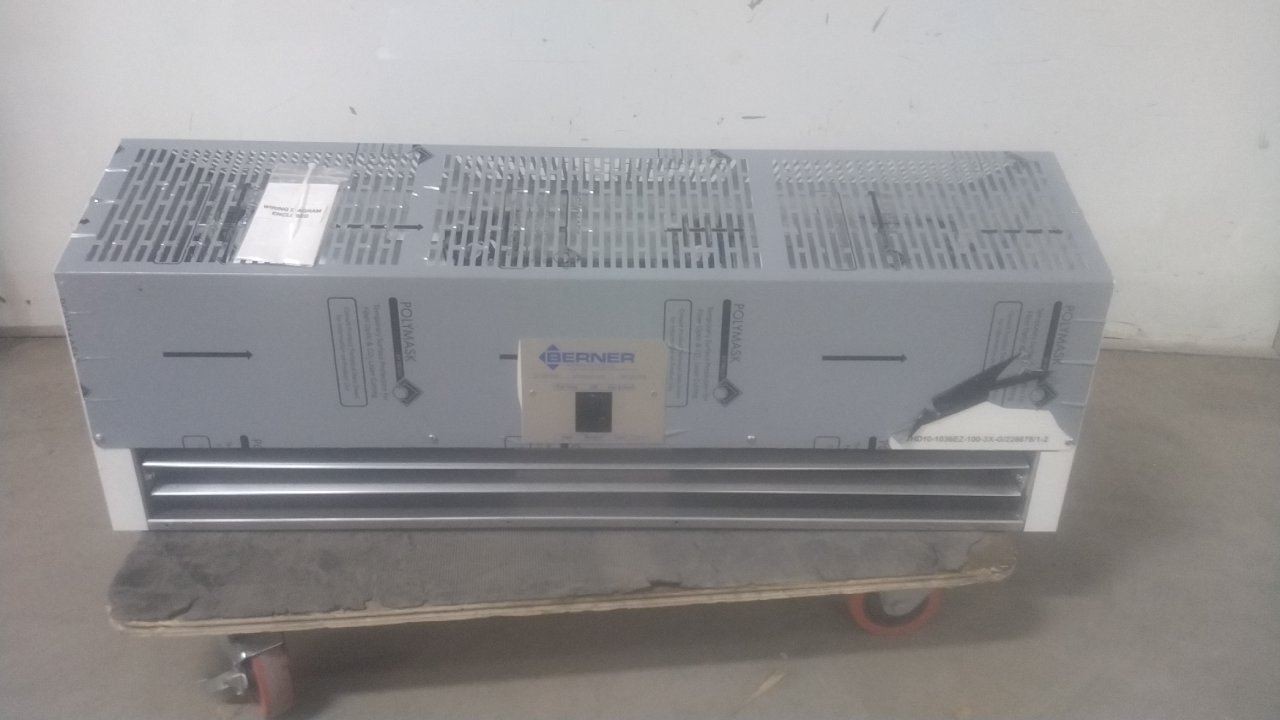 Berner CHD10-1036EZ-100-3X-G 1/2 HP 1687 Max CFM 480VAC Heated Air Curtain