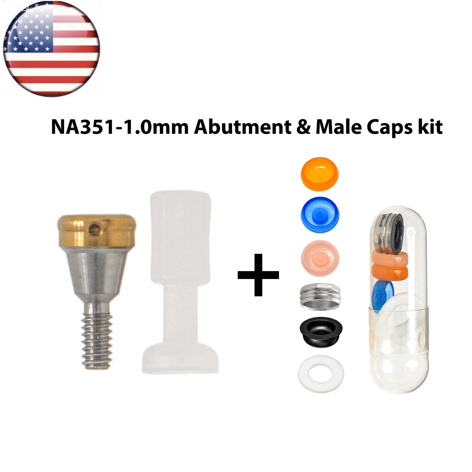 US For Nobel Active Locator Attachment Abutment NP/RP 1-5mm & Male Cap Inserts