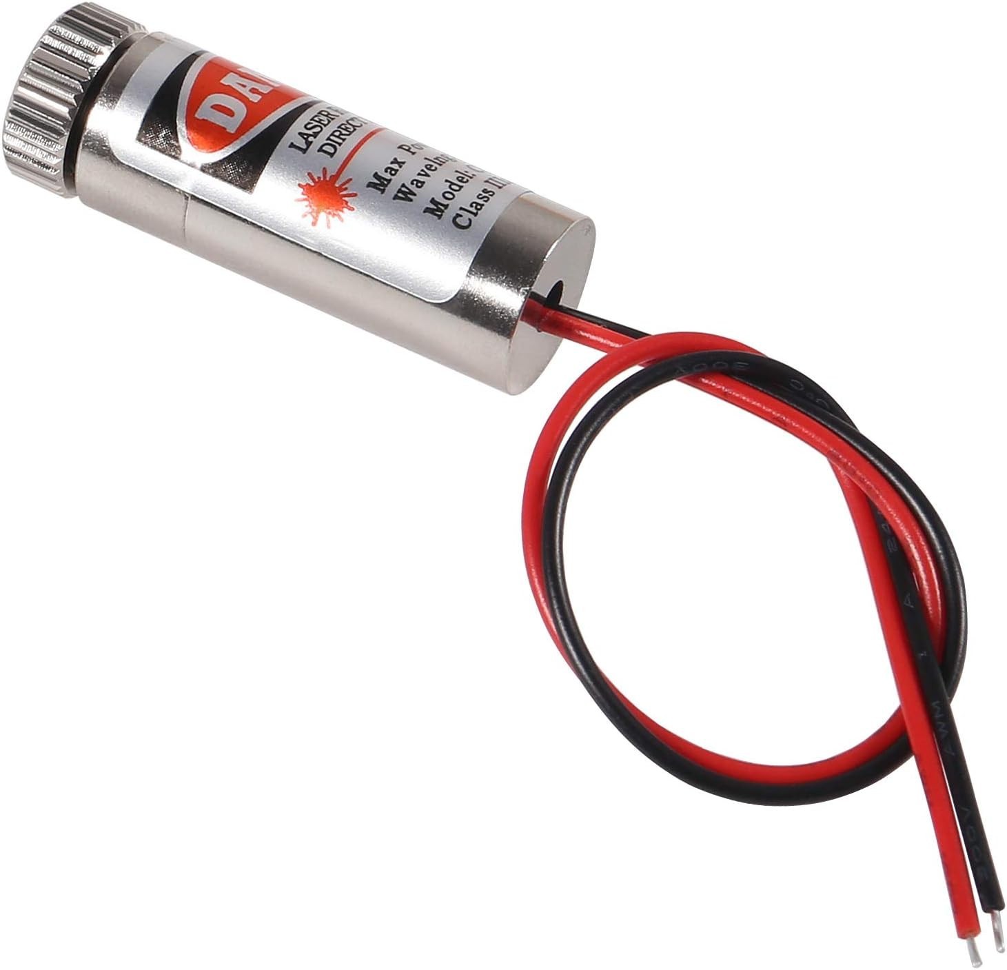 650nm 5mW Red Dot Laser Module 12mm Brass APC Driver 3-6V DC Adjustable Focus
