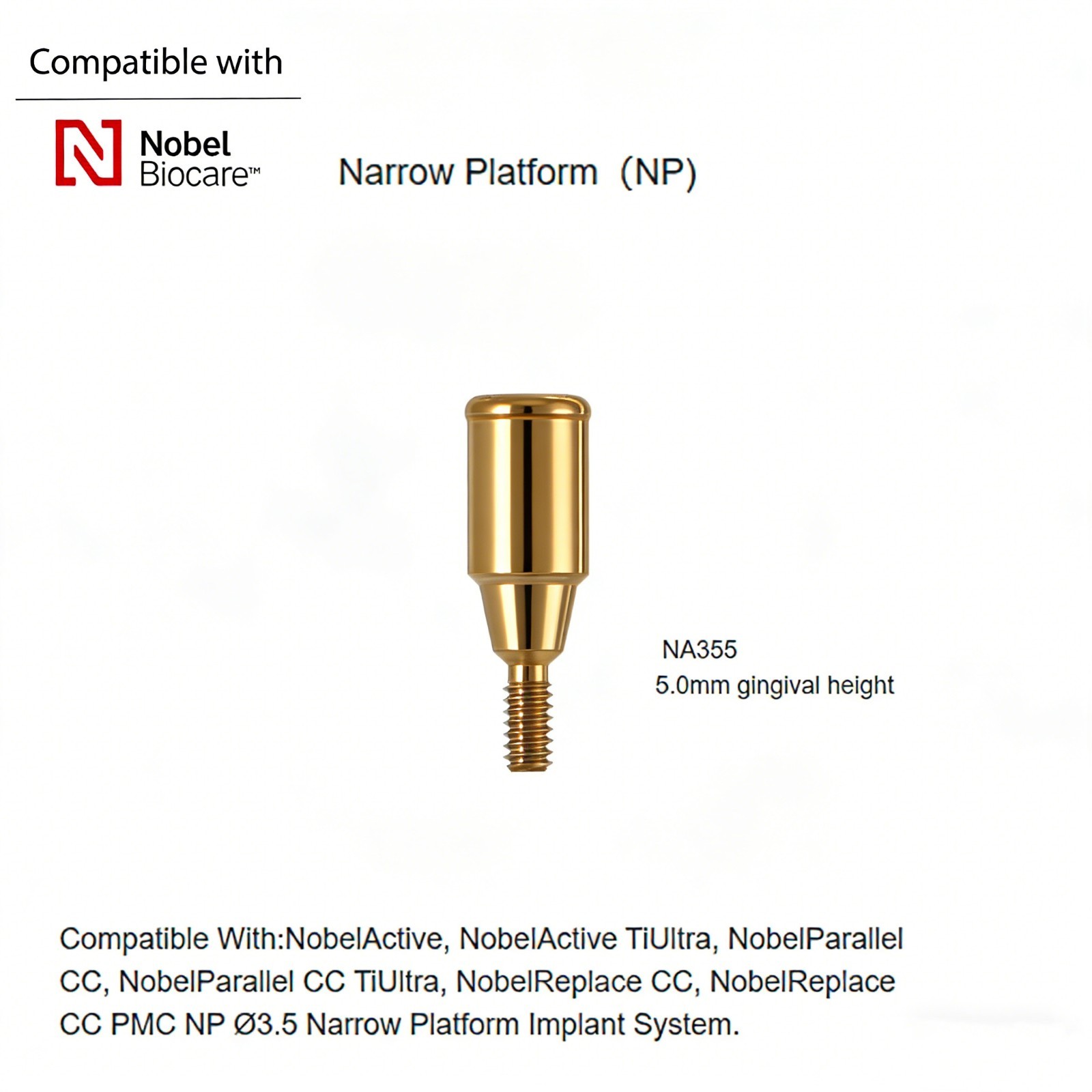 US Dental Ti Abutment NP fit Zest Locator for NobelBiocare NobelActive Implants