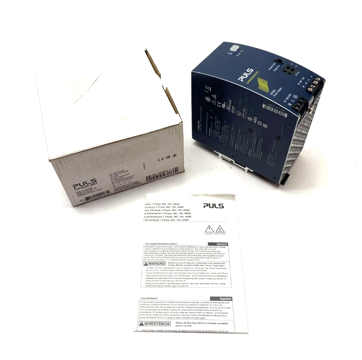 Puls CPS20.481 Power Supply, 1-Phase, 120-240VAC, 48VDC 10A 480W