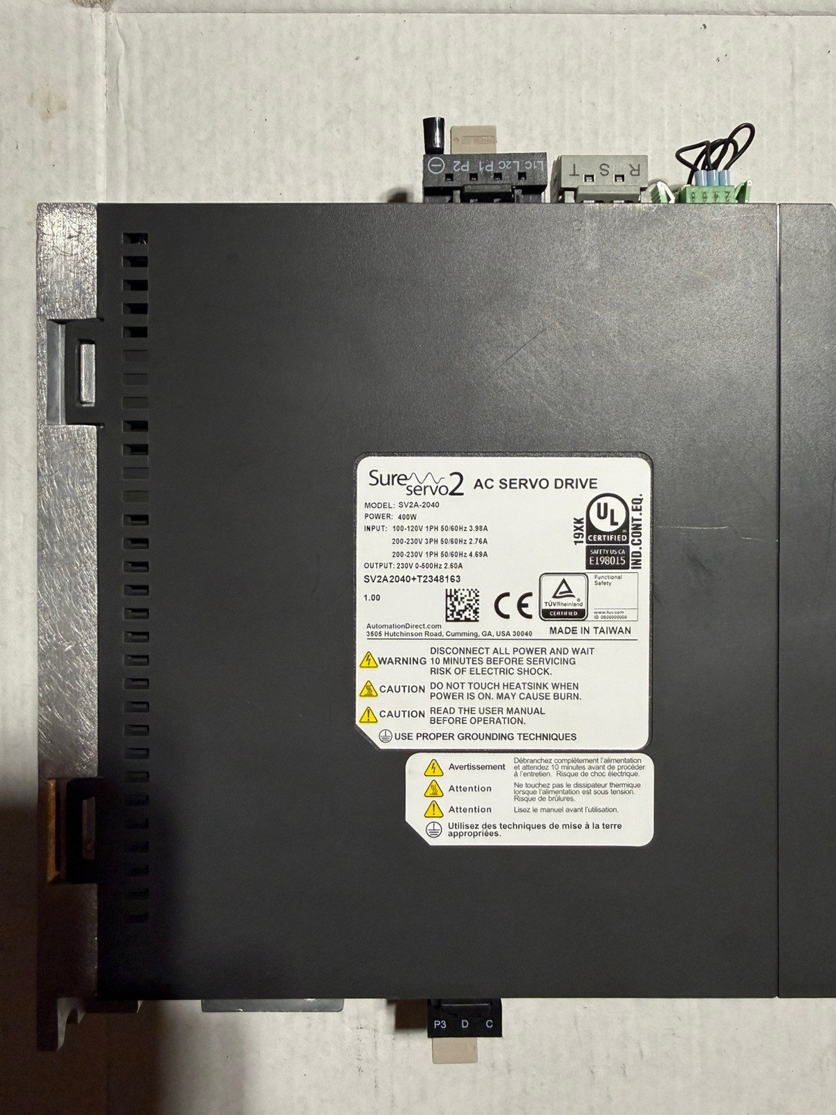 AutomationDirect SureServo2 SV2A-2040 Servo Drive 400W 110/230VAC AC Servo Ampli