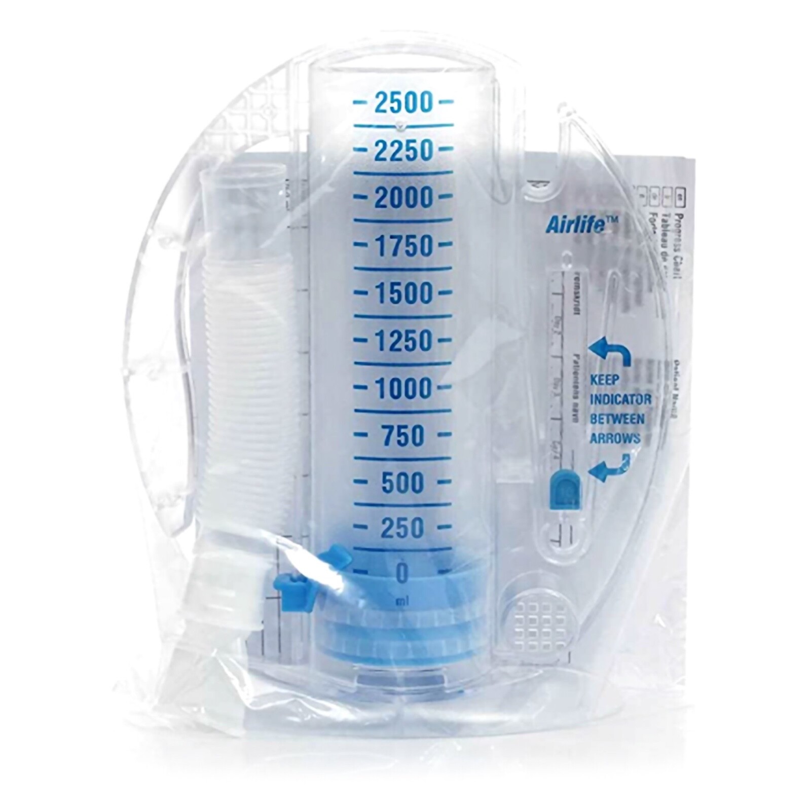 AirLife Volumetric Incentive Spirometer w/One-Way Valve 2500 mL, Pack of 3
